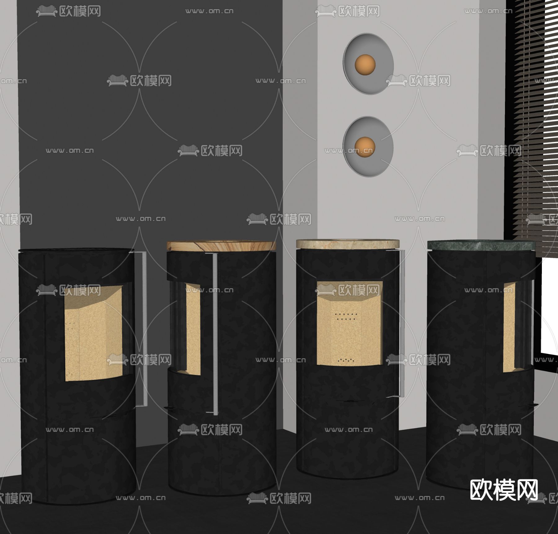 轻奢壁炉su模型