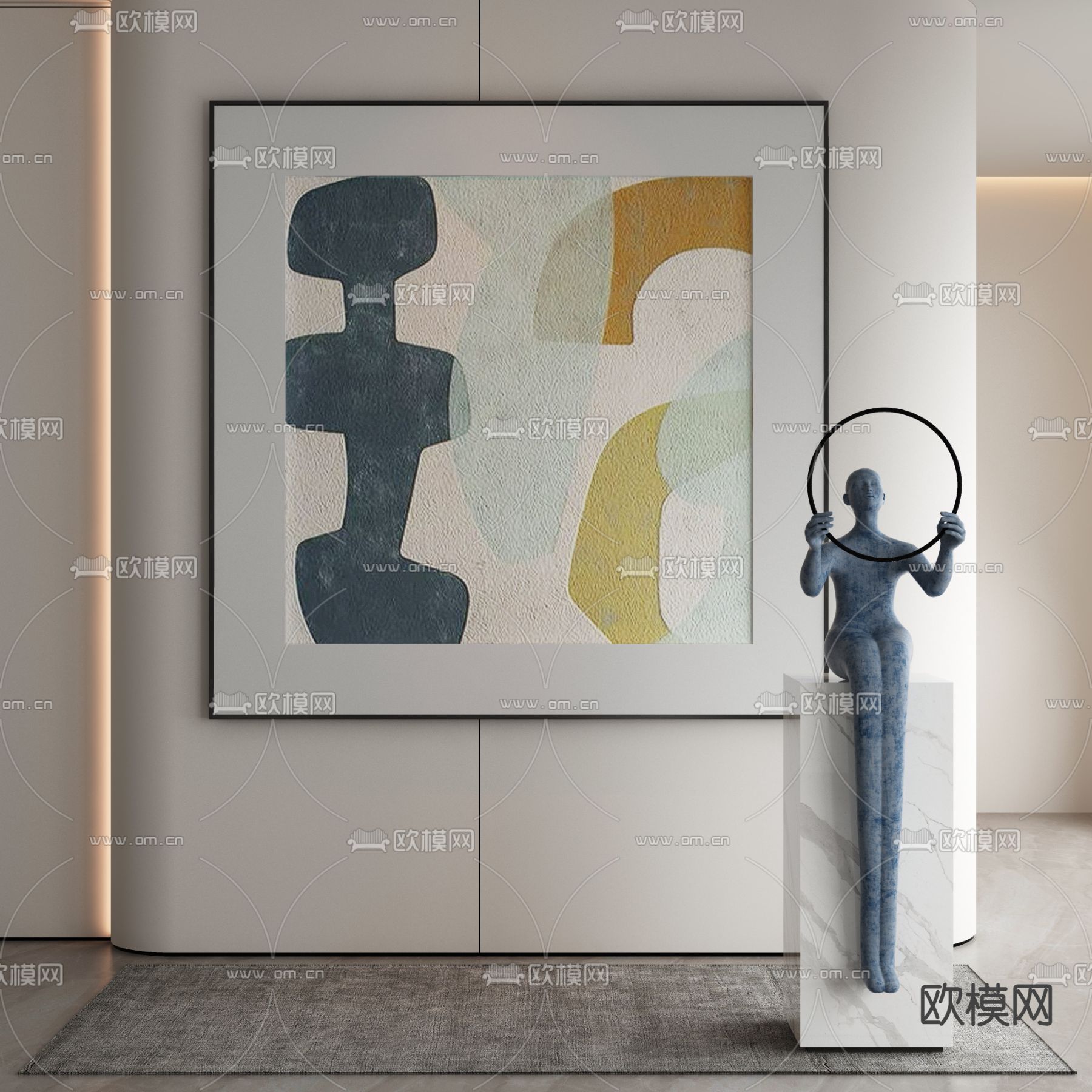 肌理画 装饰画3d模型下载