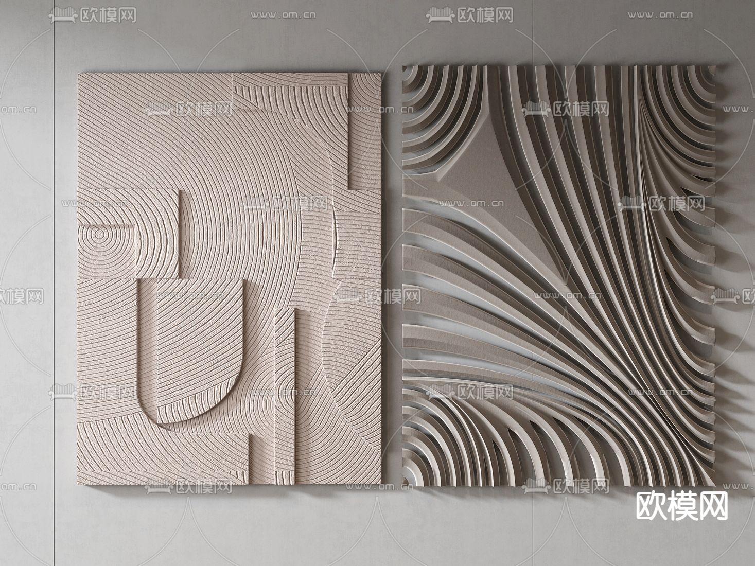 侘寂风挂画 立体画 造型画3d模型下载