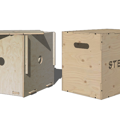  箱子 收纳箱su模型 