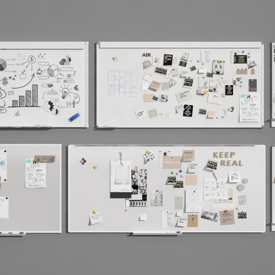  写字板 便签墙 便利贴白板su模型 