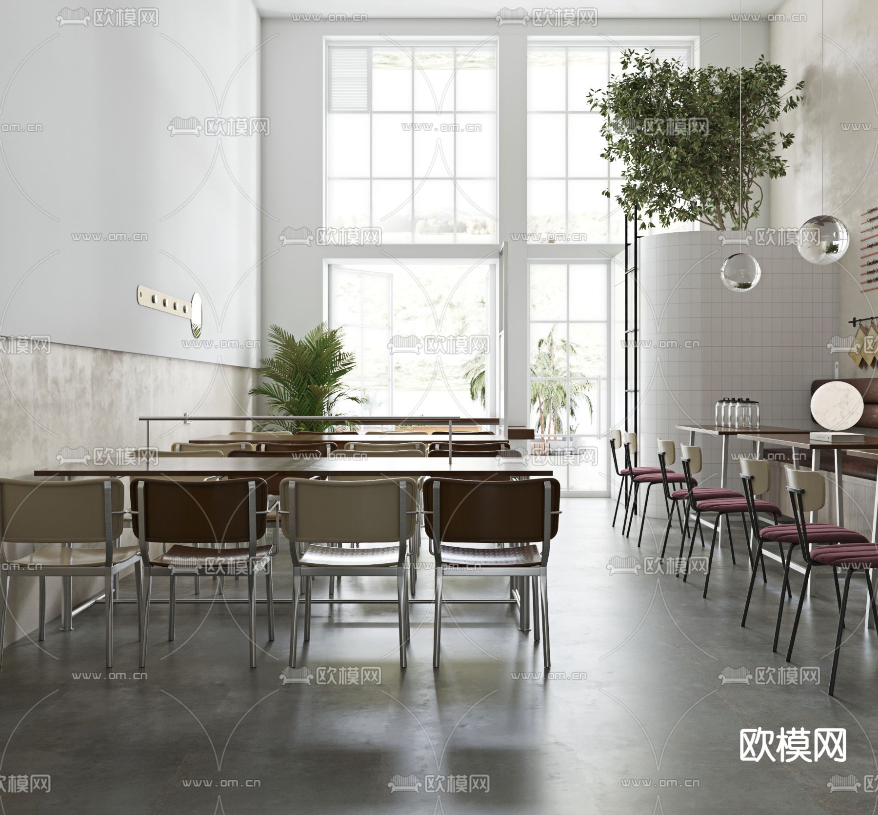 侘寂风咖啡店 咖啡馆3d模型下载（渲染图1）