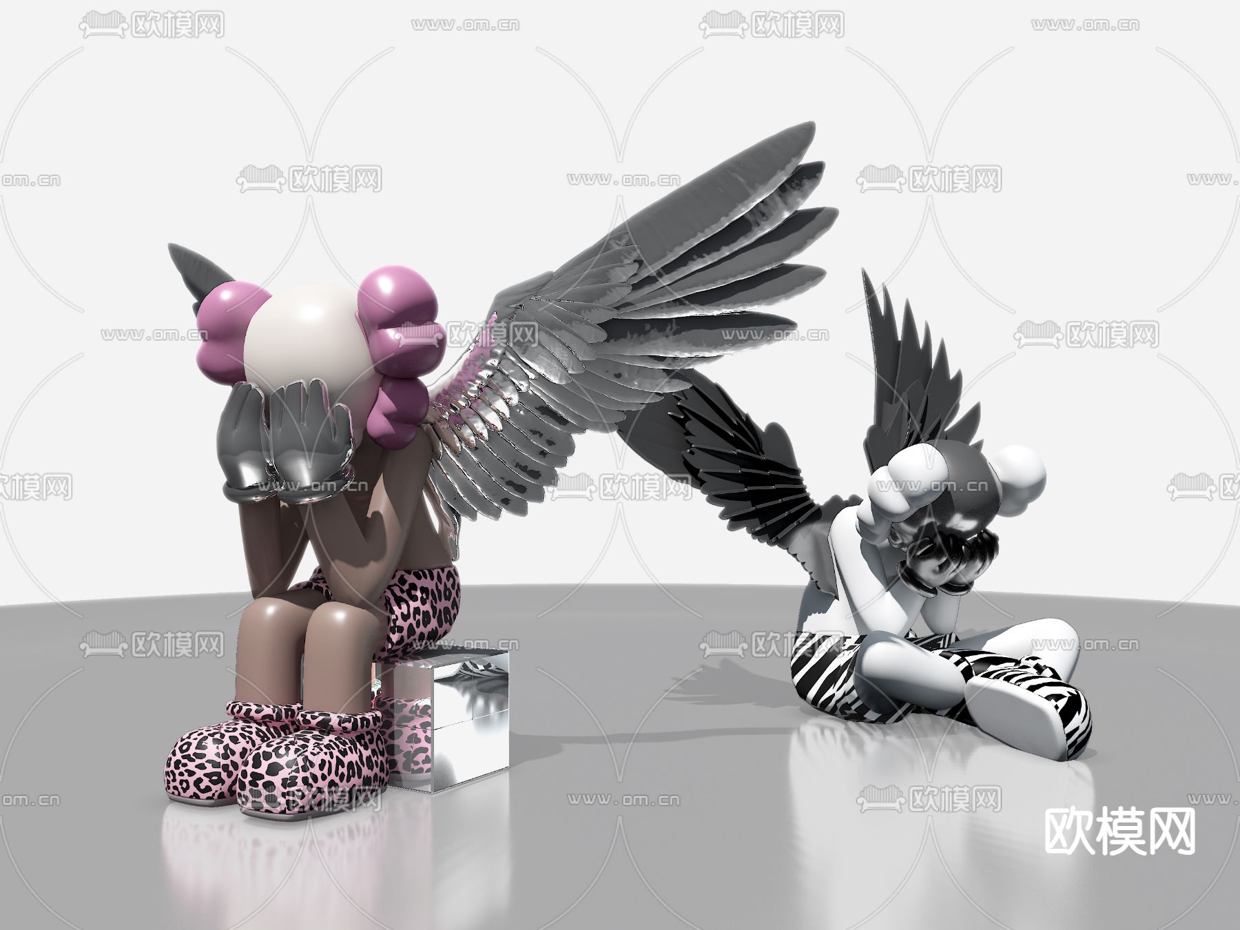 Kaws公仔 潮玩su模型下载（渲染图1）