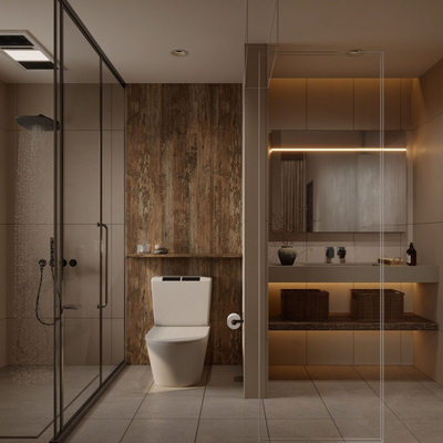  侘寂民宿卫生间su模型 