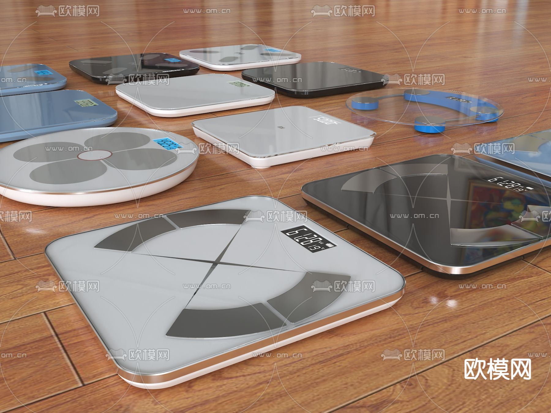 体重秤 电子秤3d模型下载（渲染图2）