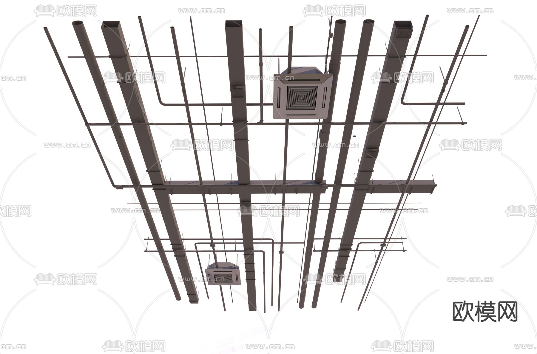 工业风管道 吊顶3d模型下载