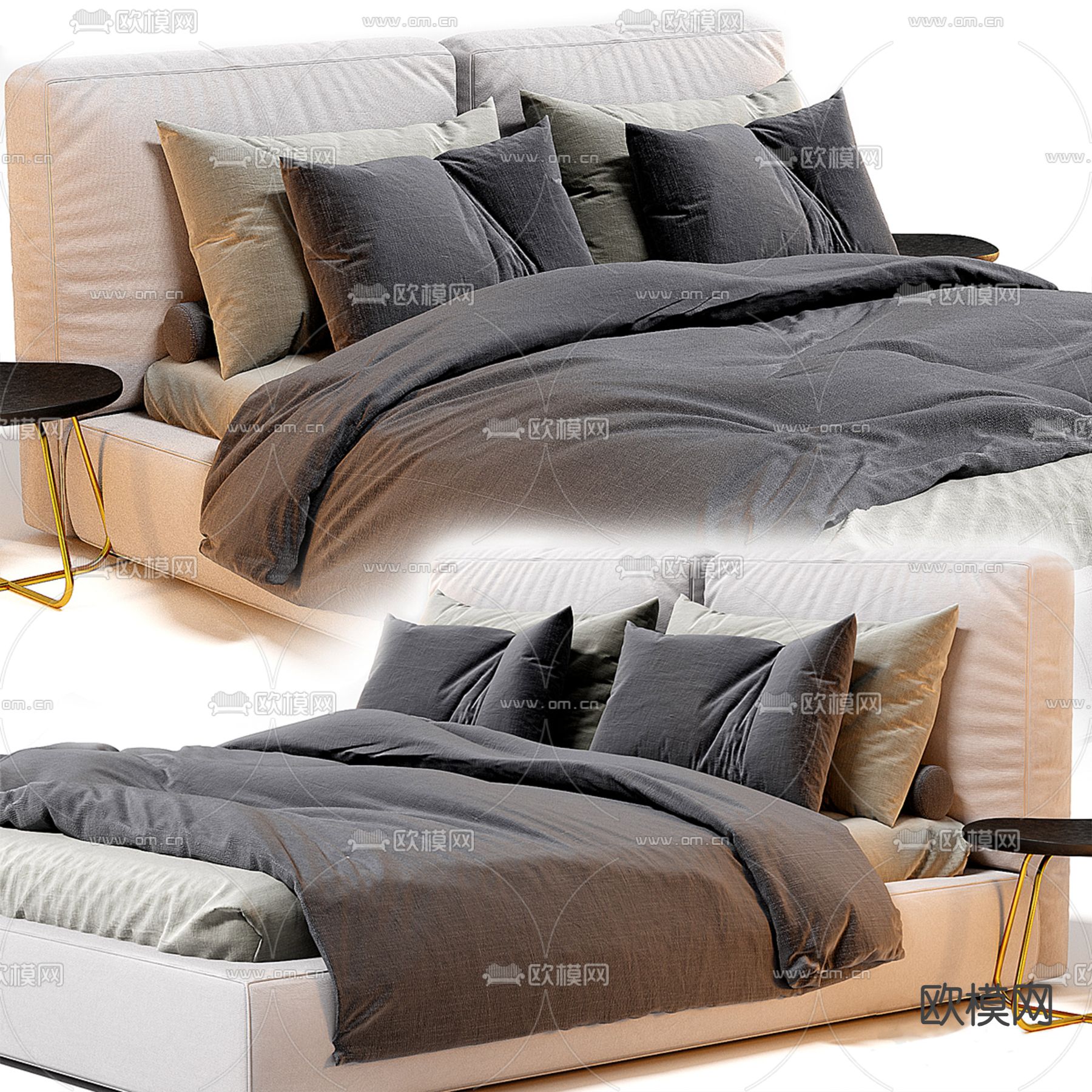 Novamobili 双人床 卧室床3d模型下载（渲染图2）