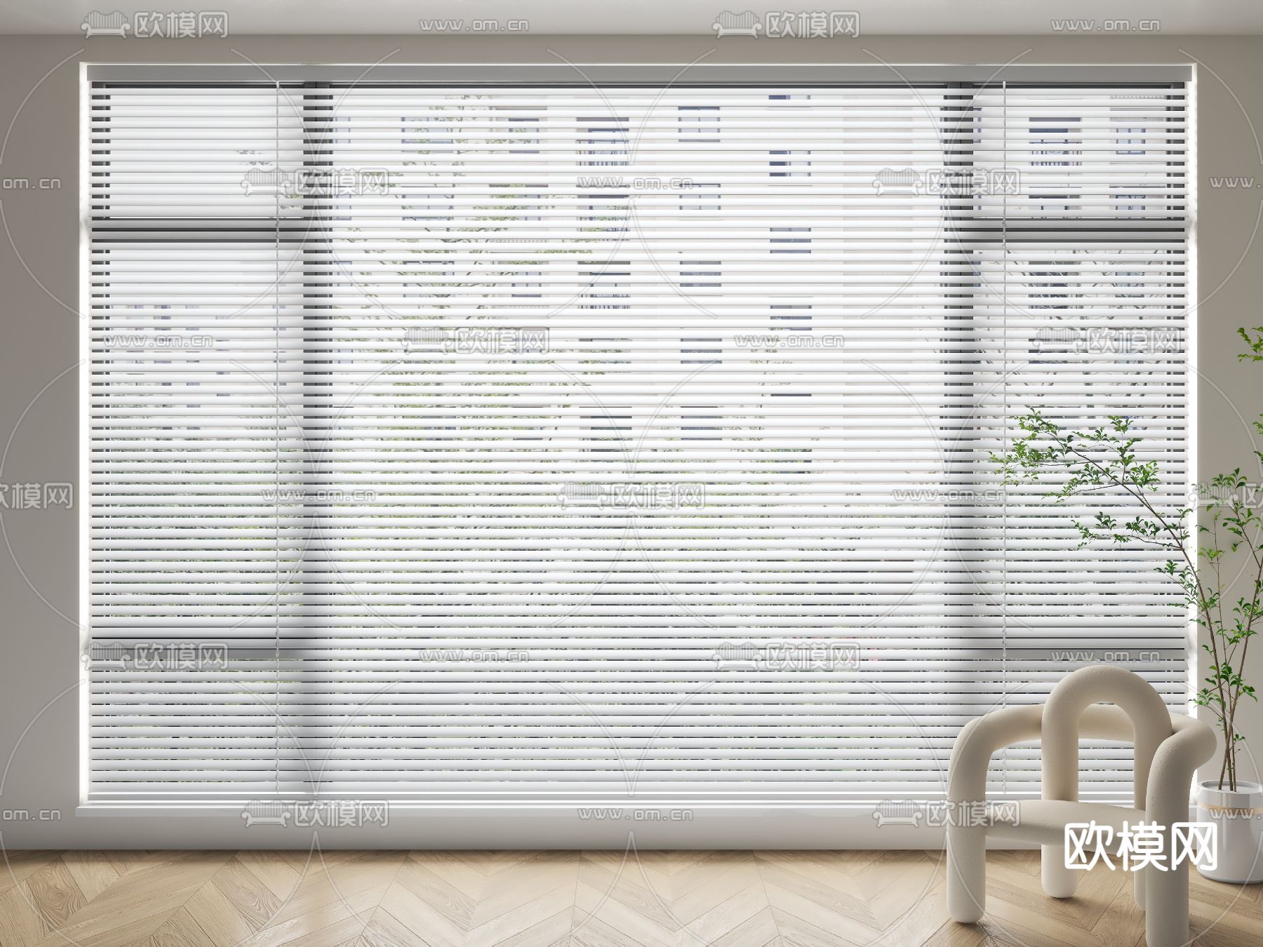 百叶帘 窗帘 遮光帘 透光帘3d模型下载