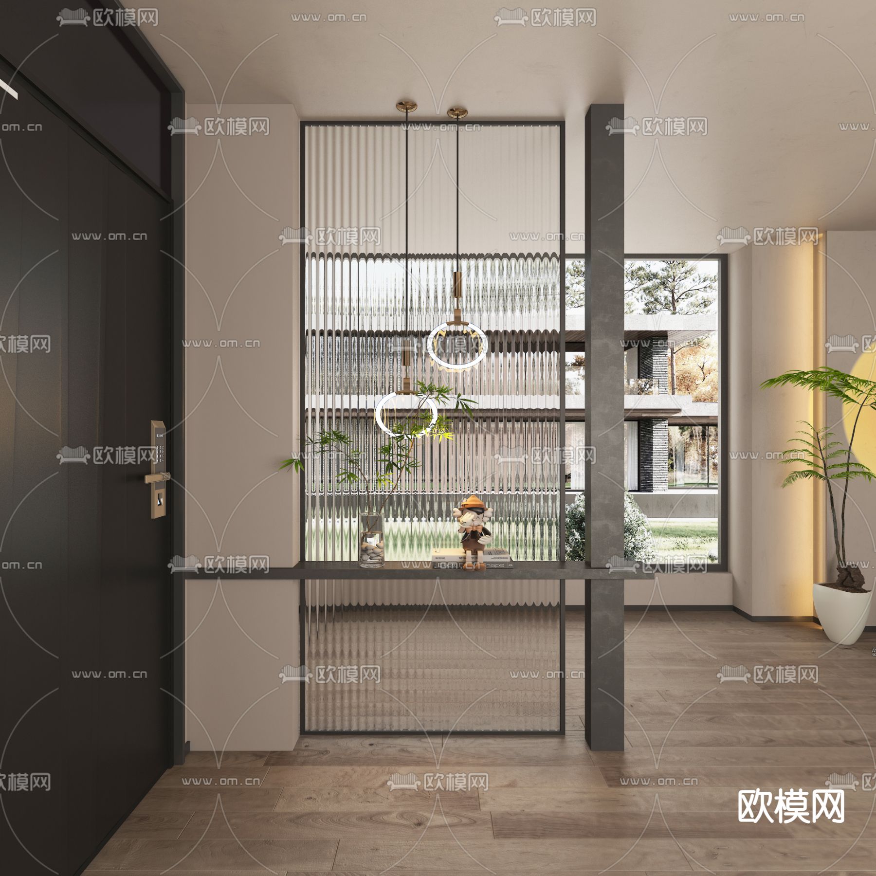 玄关屏风 隔断3d模型下载