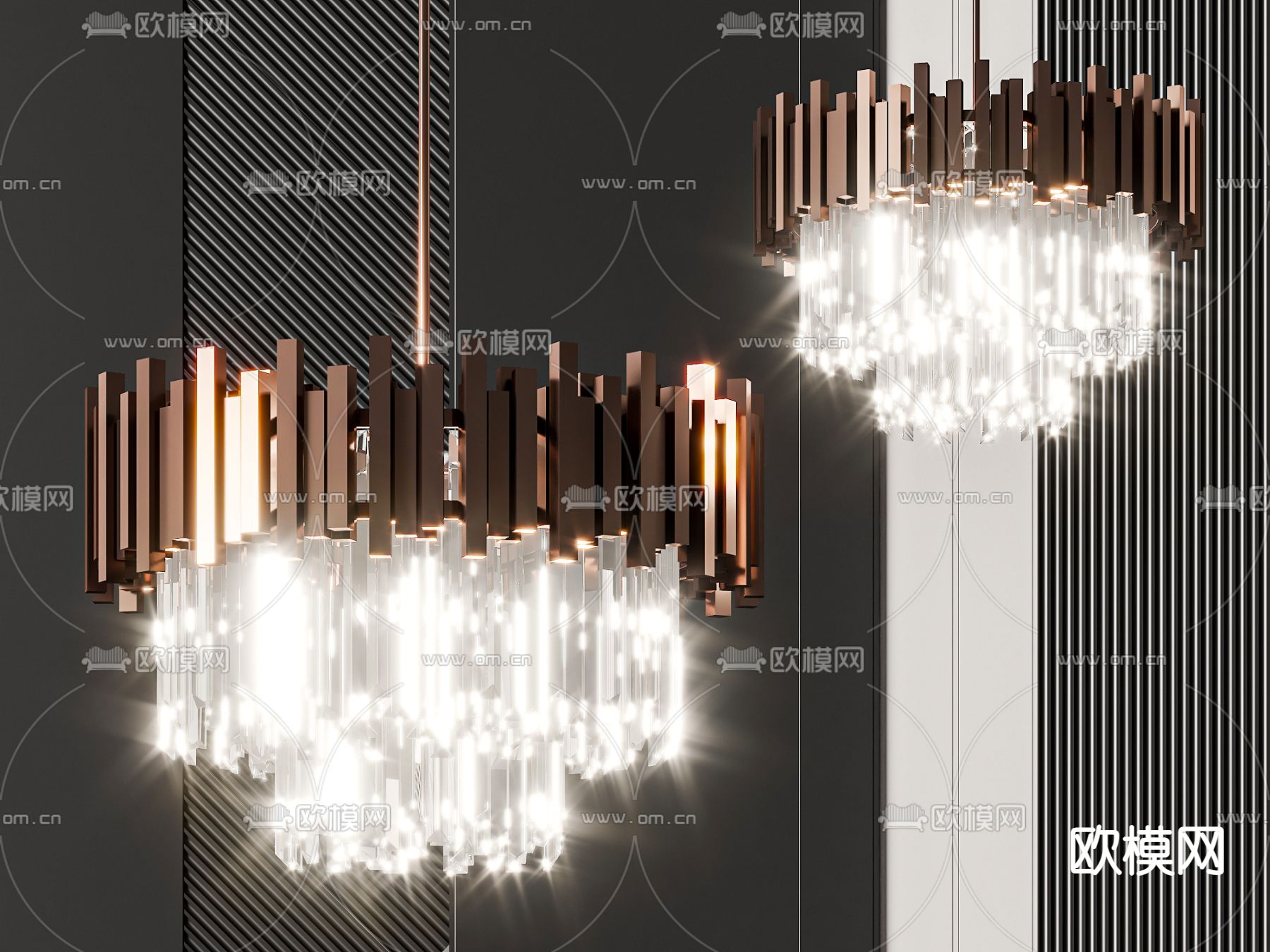 水晶吊灯 大厅吊灯3d模型下载