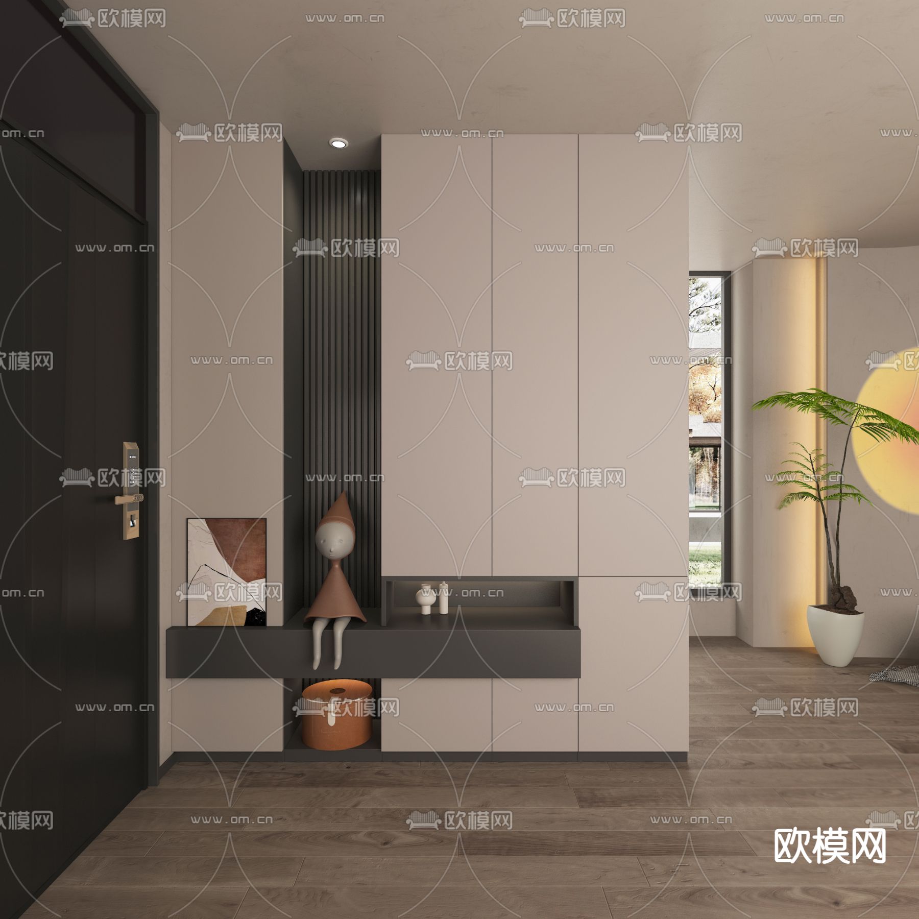 玄关鞋柜 隔断柜3d模型下载