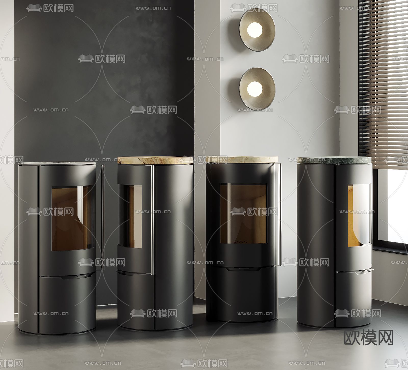 立柱壁炉 火炉3d模型下载