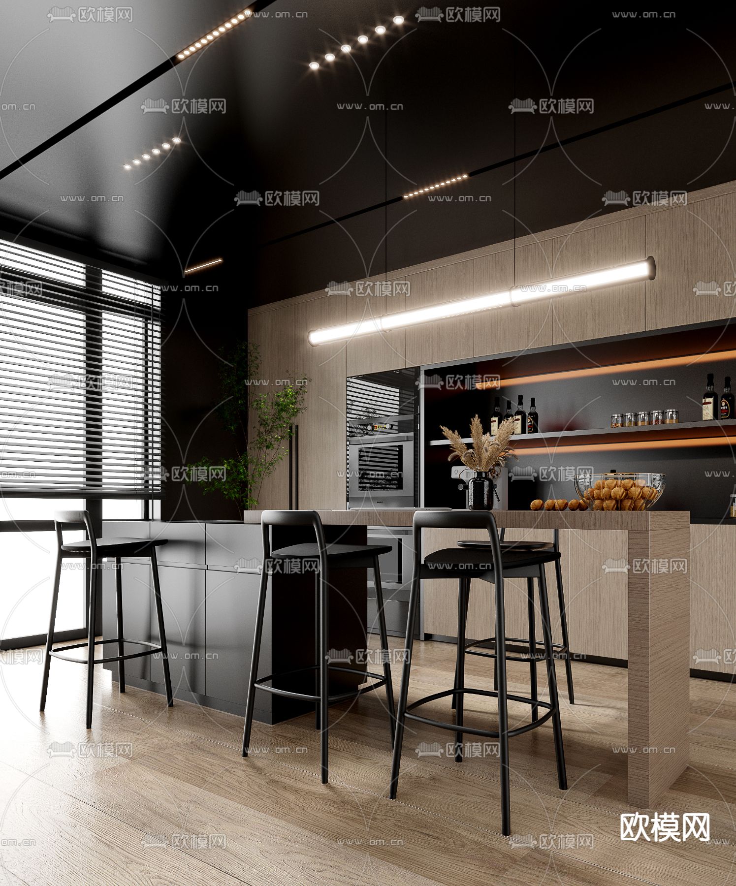 中岛吧台 橱柜3d模型下载