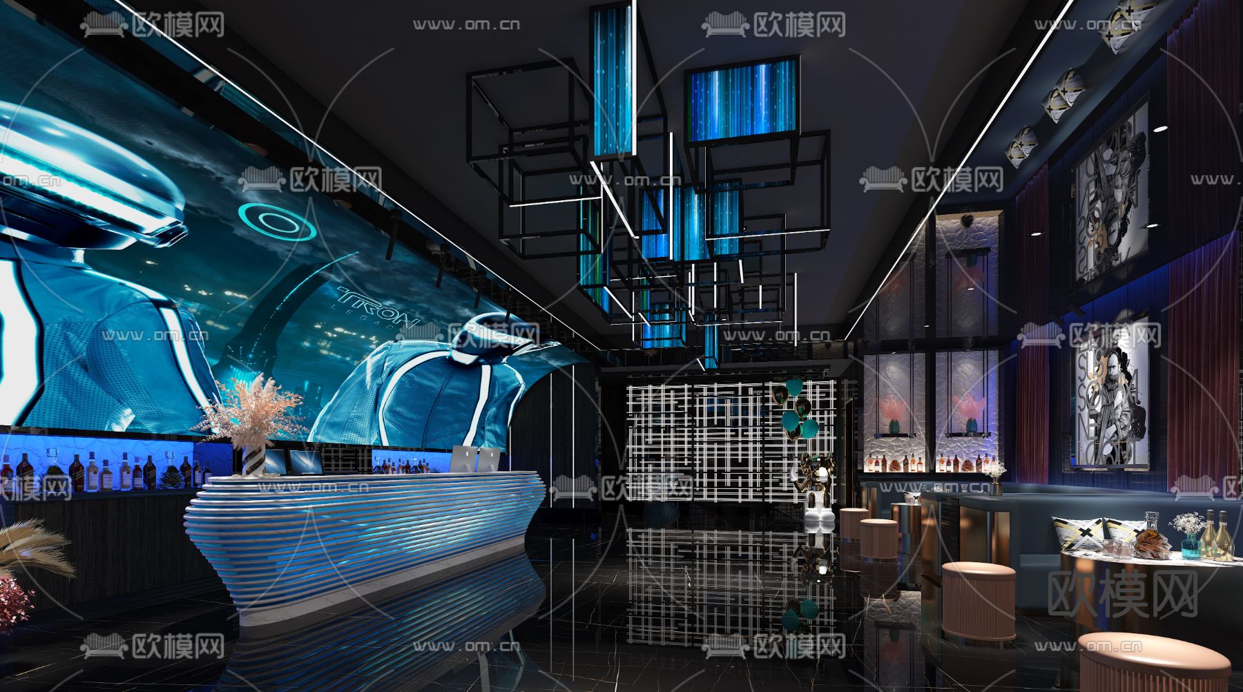 KTV前台3d模型下载（渲染图3）