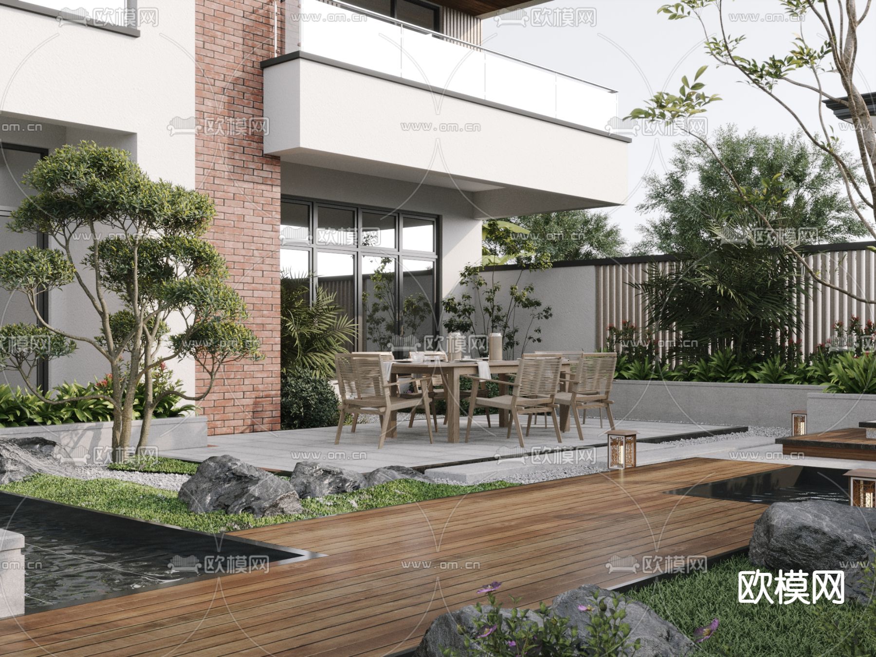 庭院景观 花园3d模型下载