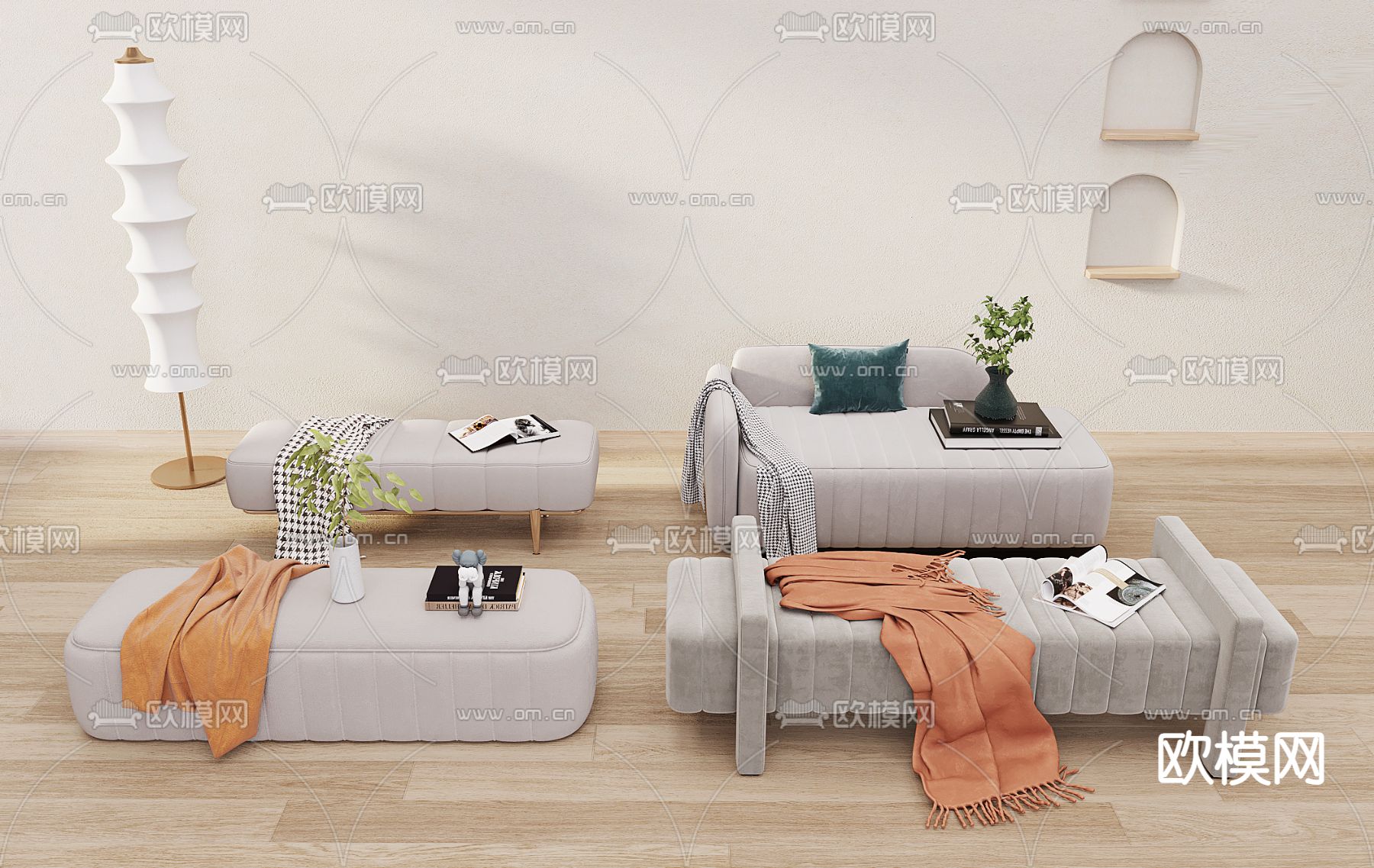 脚踏 床尾凳 换鞋凳3d模型下载