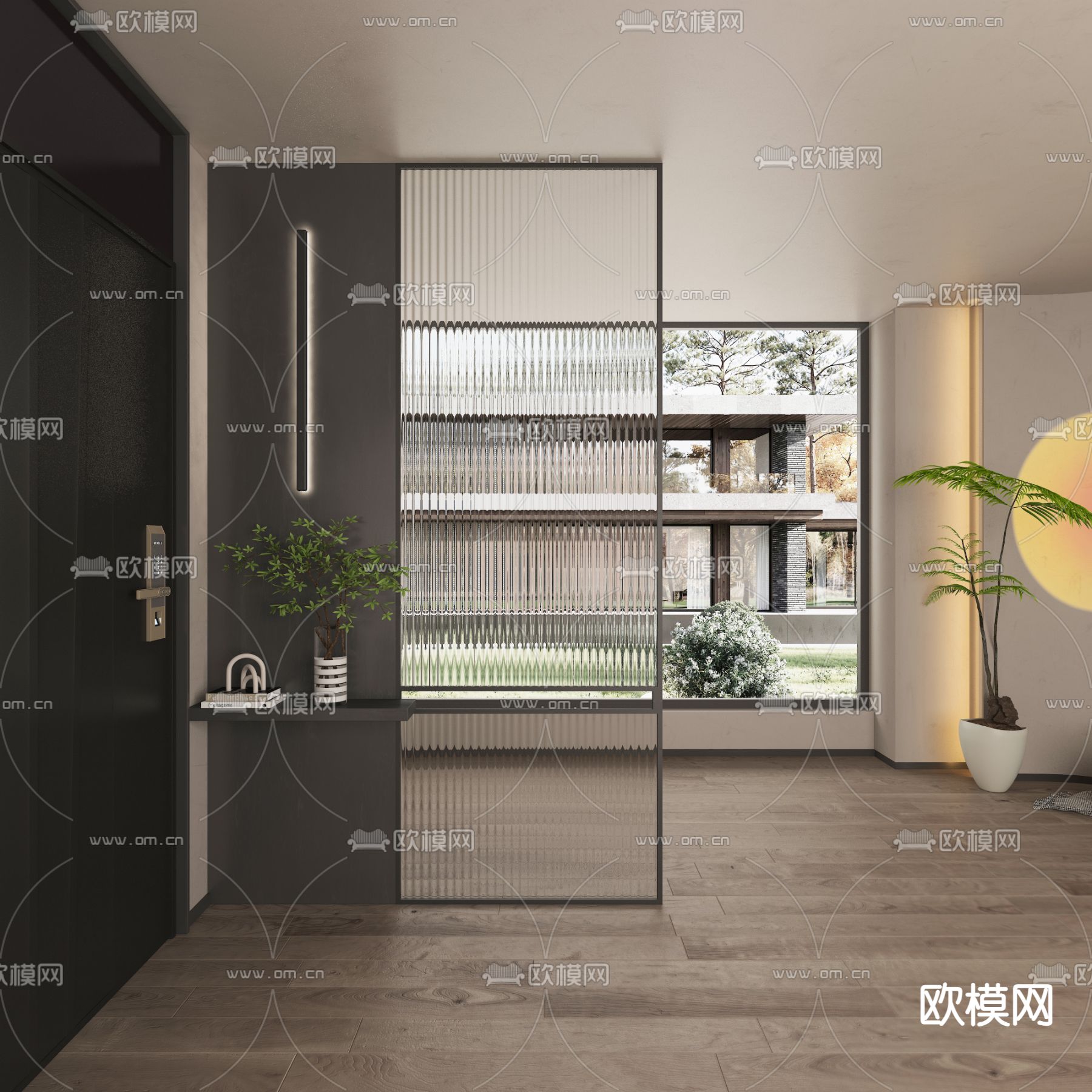 玄关屏风 隔断3d模型下载