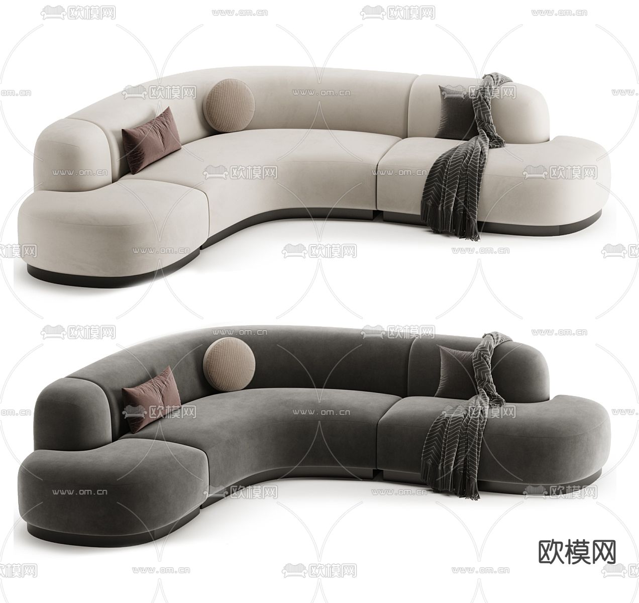 异形沙发 弧形沙发3d模型下载_ID14193507_3dmax免费模型-欧模网
