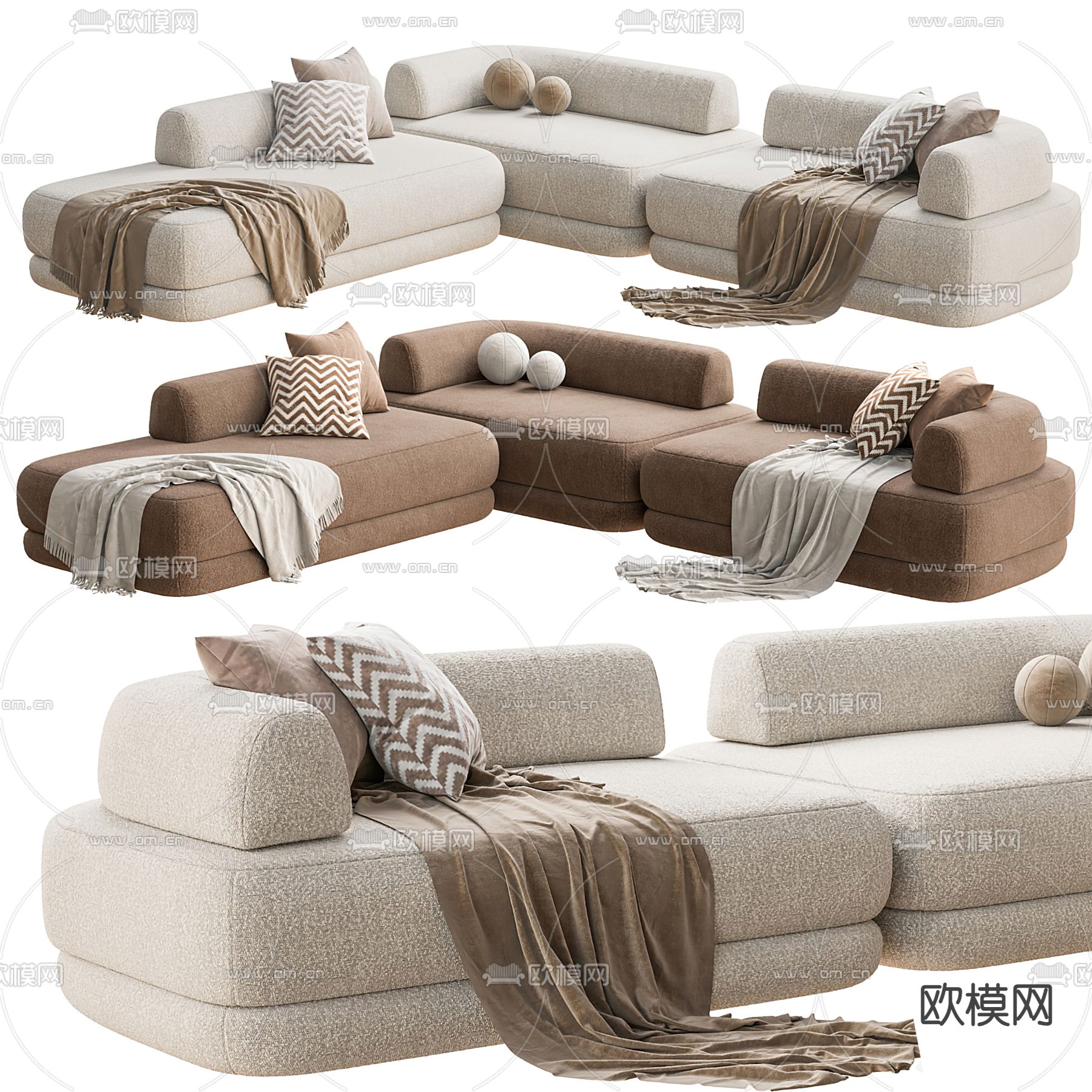 Poliform 转角沙发 多人沙发3d模型下载