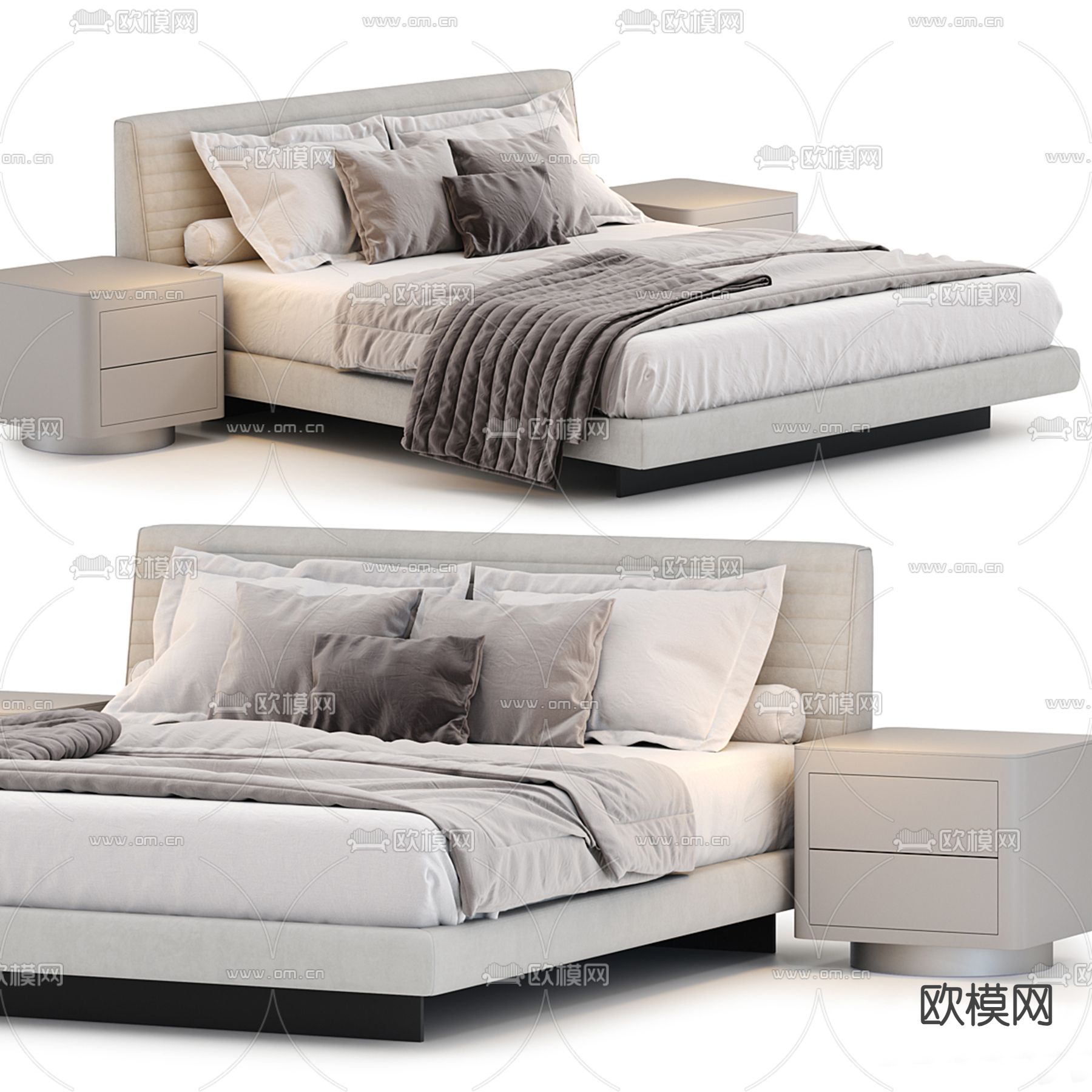 Minotti 双人床3d模型下载（渲染图2）