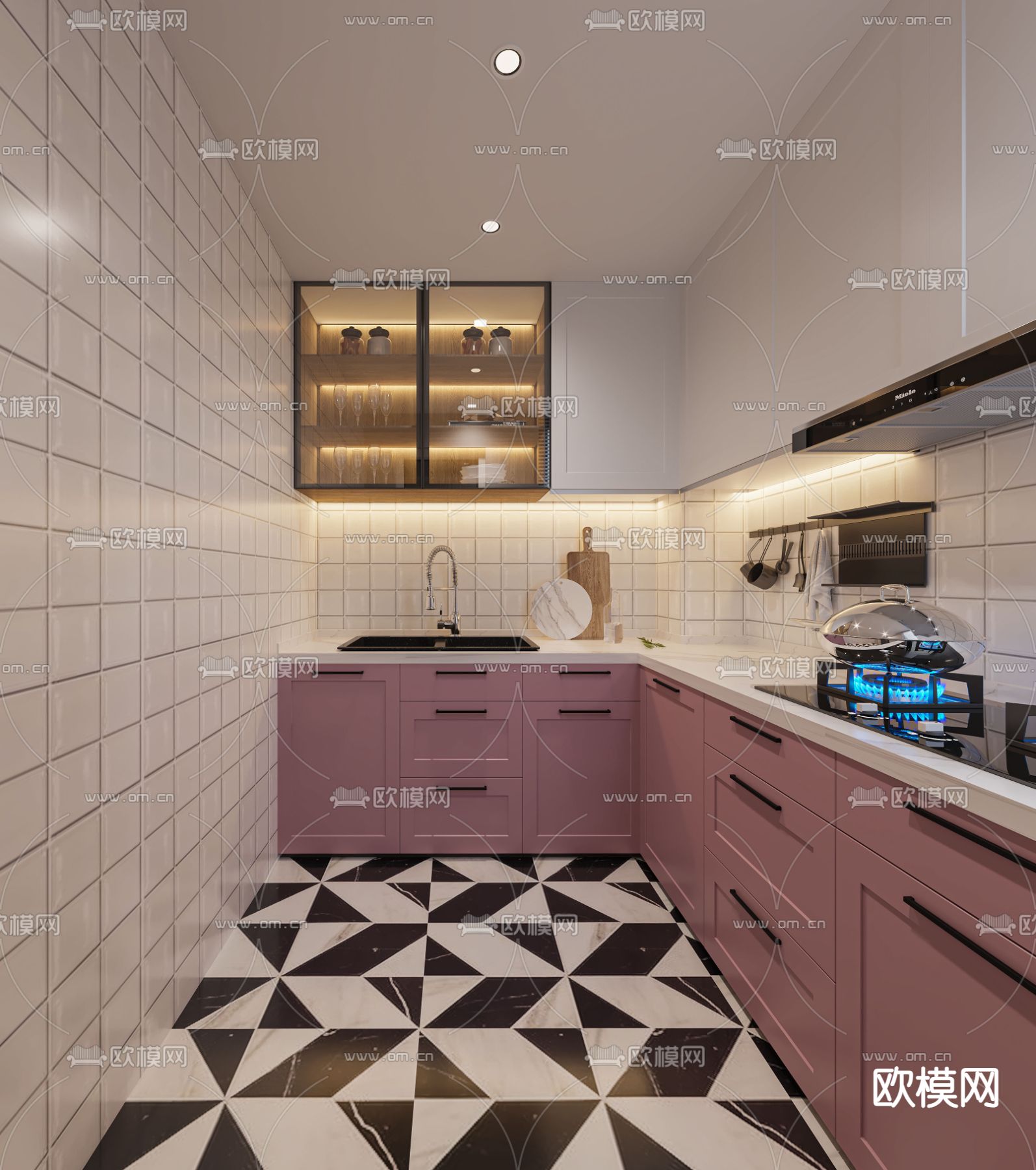 北欧厨房3d模型下载