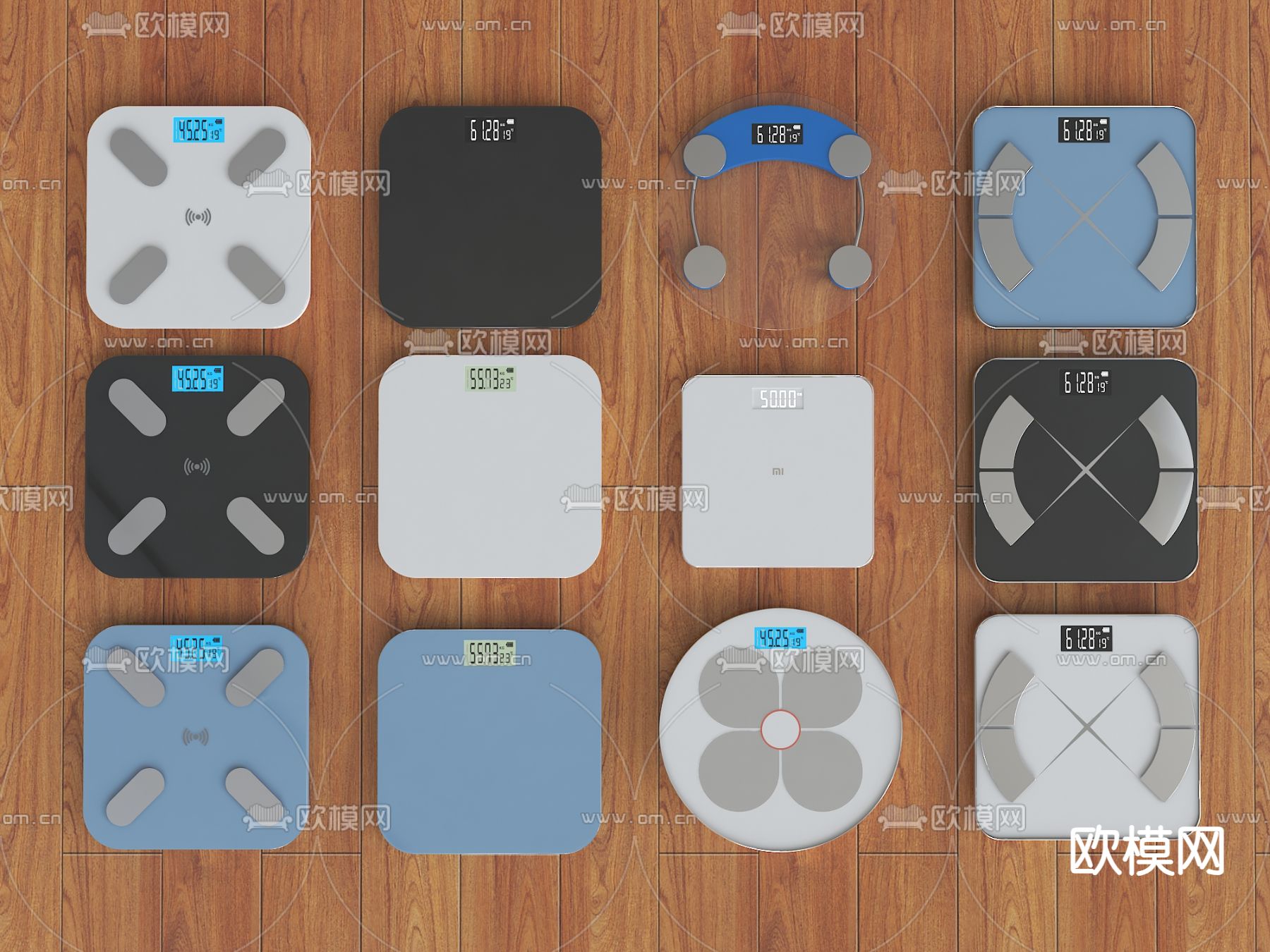 体重秤 电子秤3d模型下载（渲染图1）
