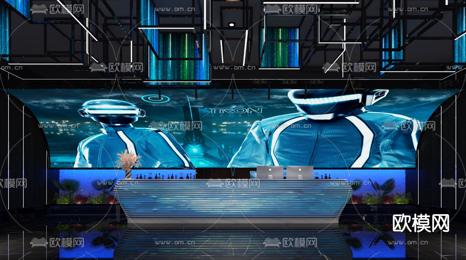 KTV前台3d模型下载（渲染图1）