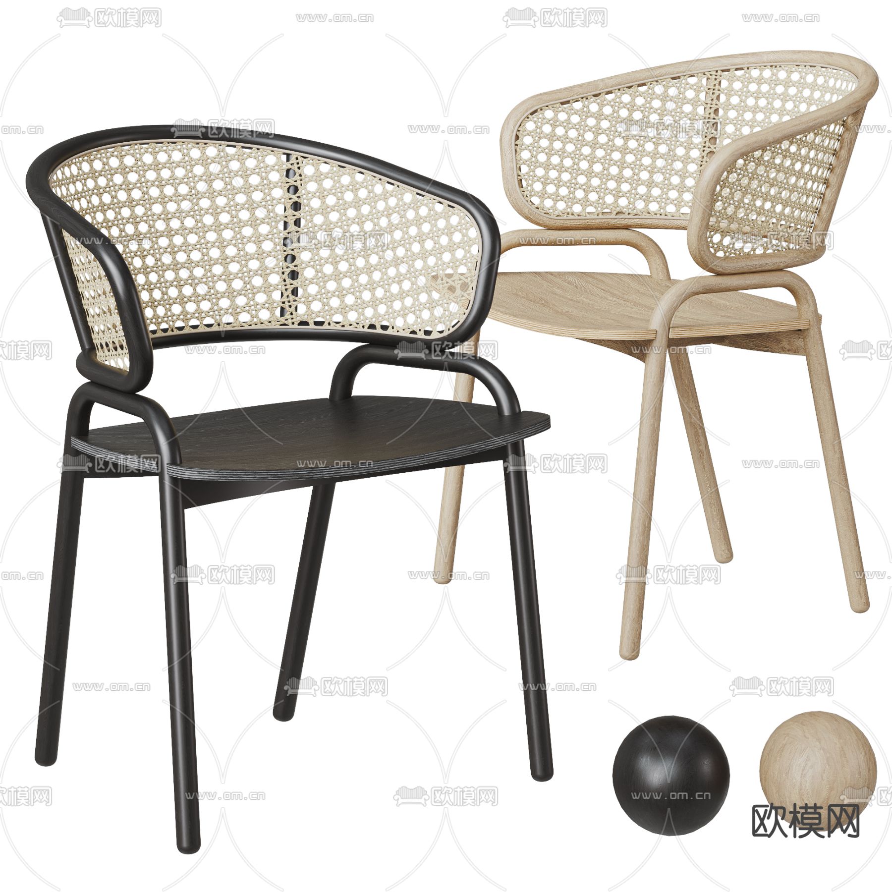 侘寂风椅子 餐椅3d模型下载