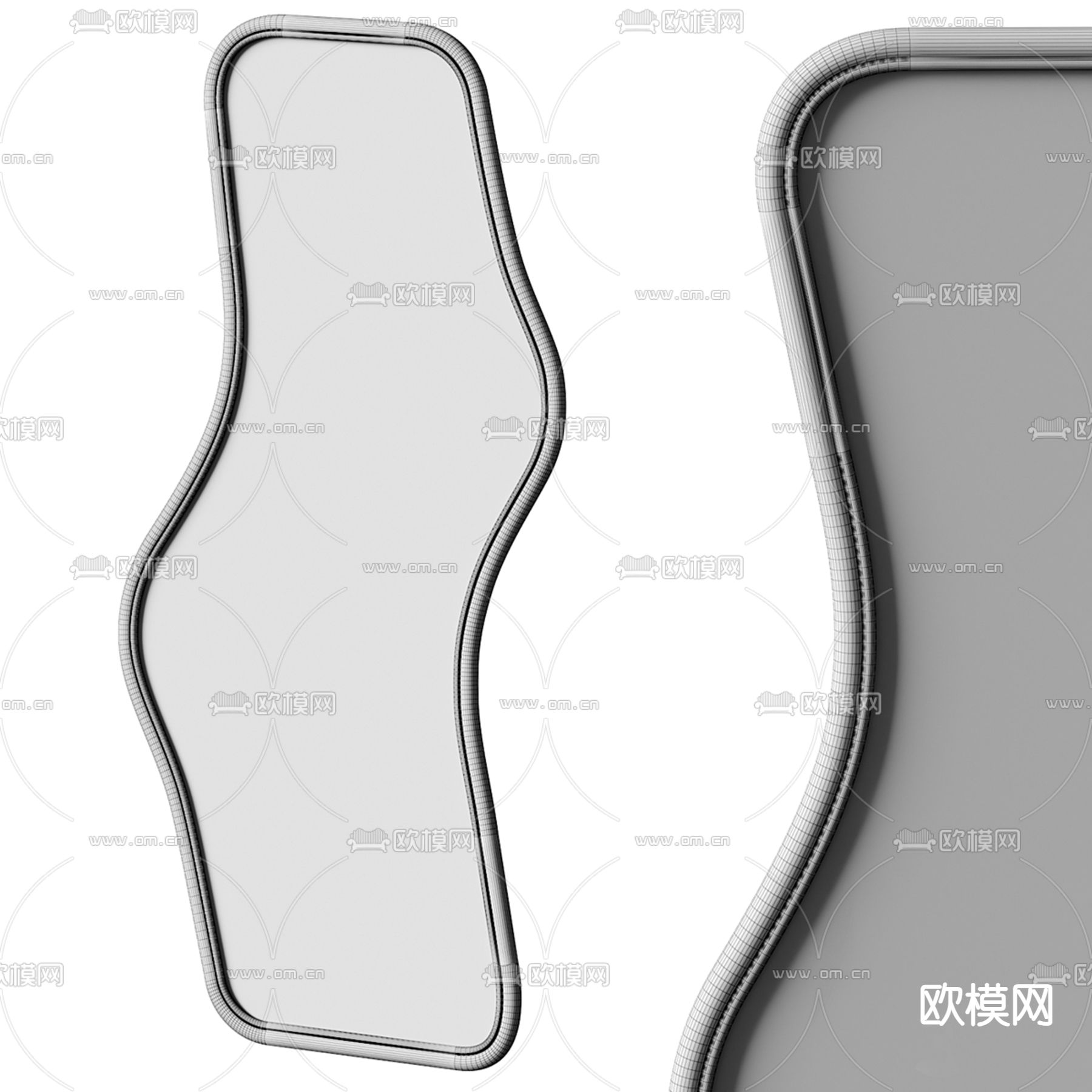 异形镜子 全身镜3d模型下载（渲染图2）
