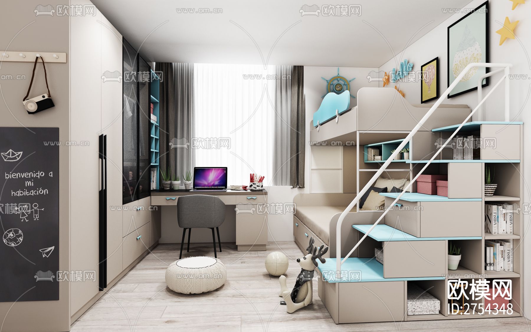 全屋定制CAD施工图下载（渲染图9）