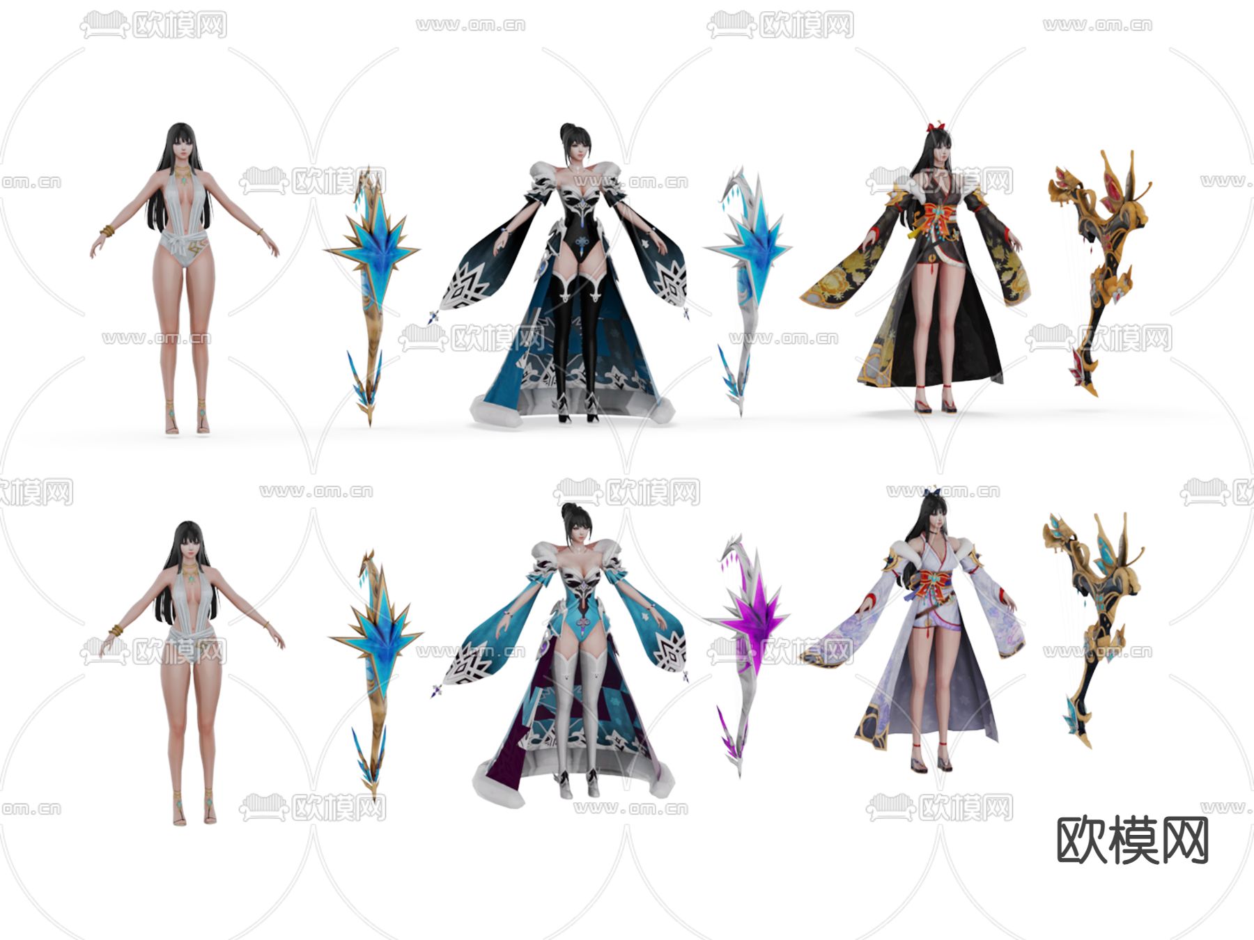 虚拟游戏角色su模型下载（渲染图1）