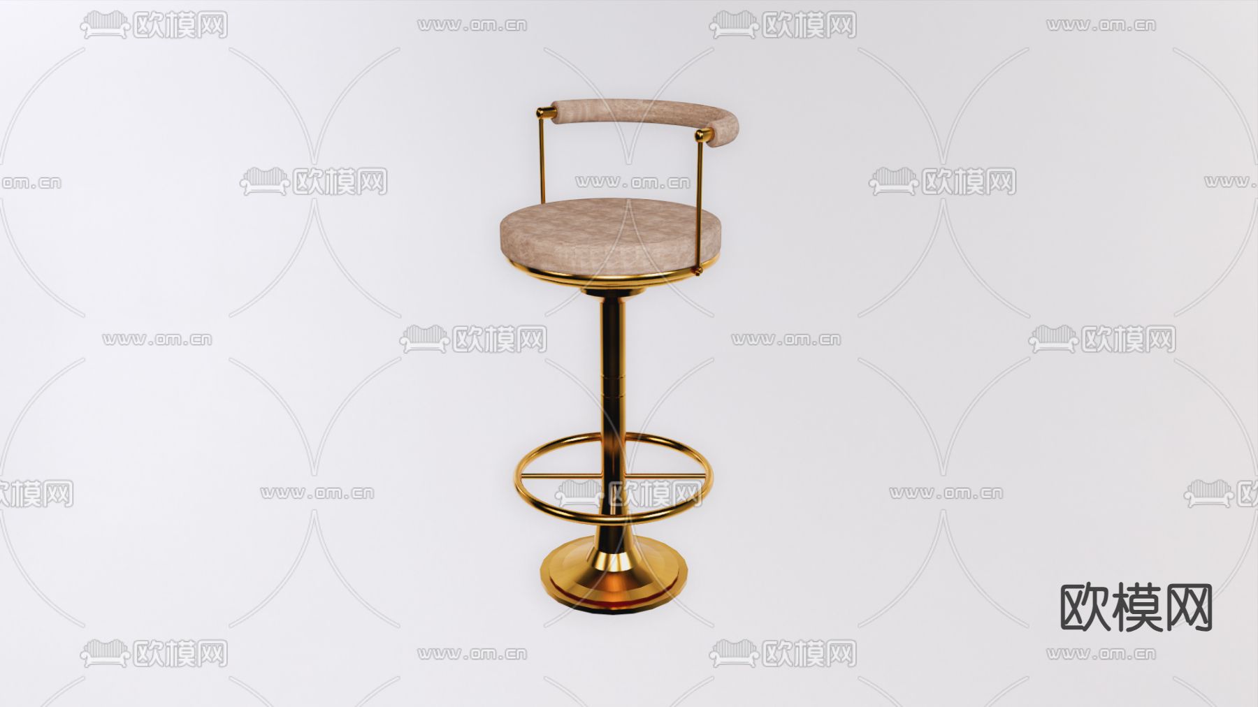 现代吧台椅su模型下载（渲染图1）