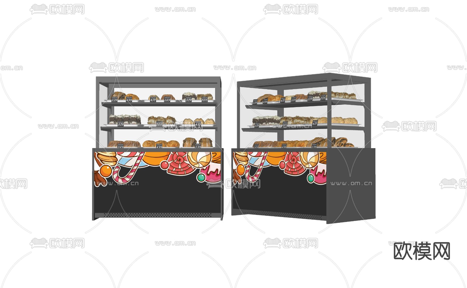 现代面包柜su模型下载（渲染图2）
