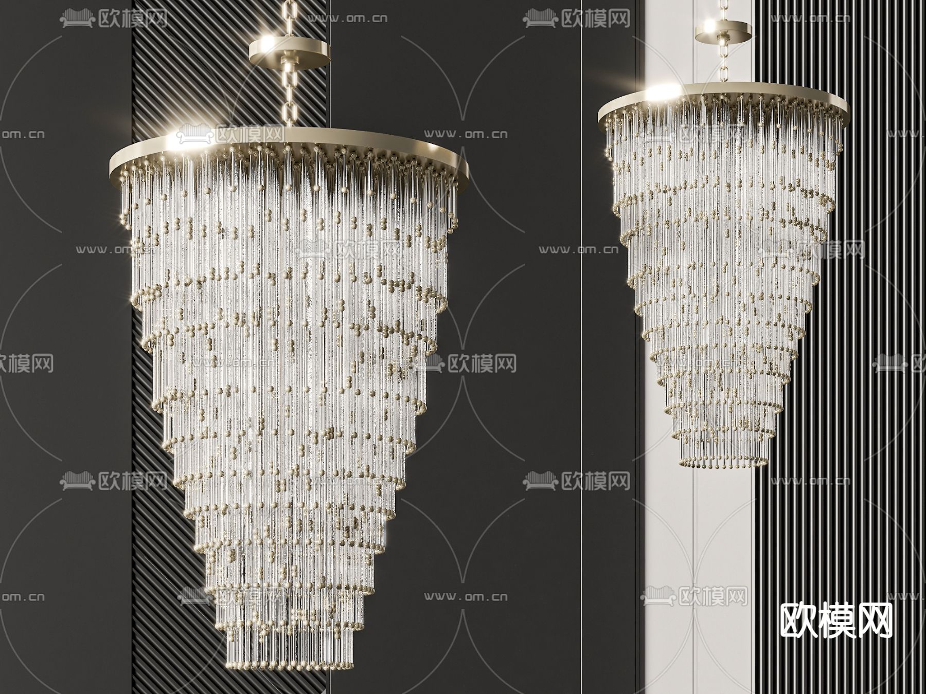 水晶吊灯 大堂吊灯3d模型下载