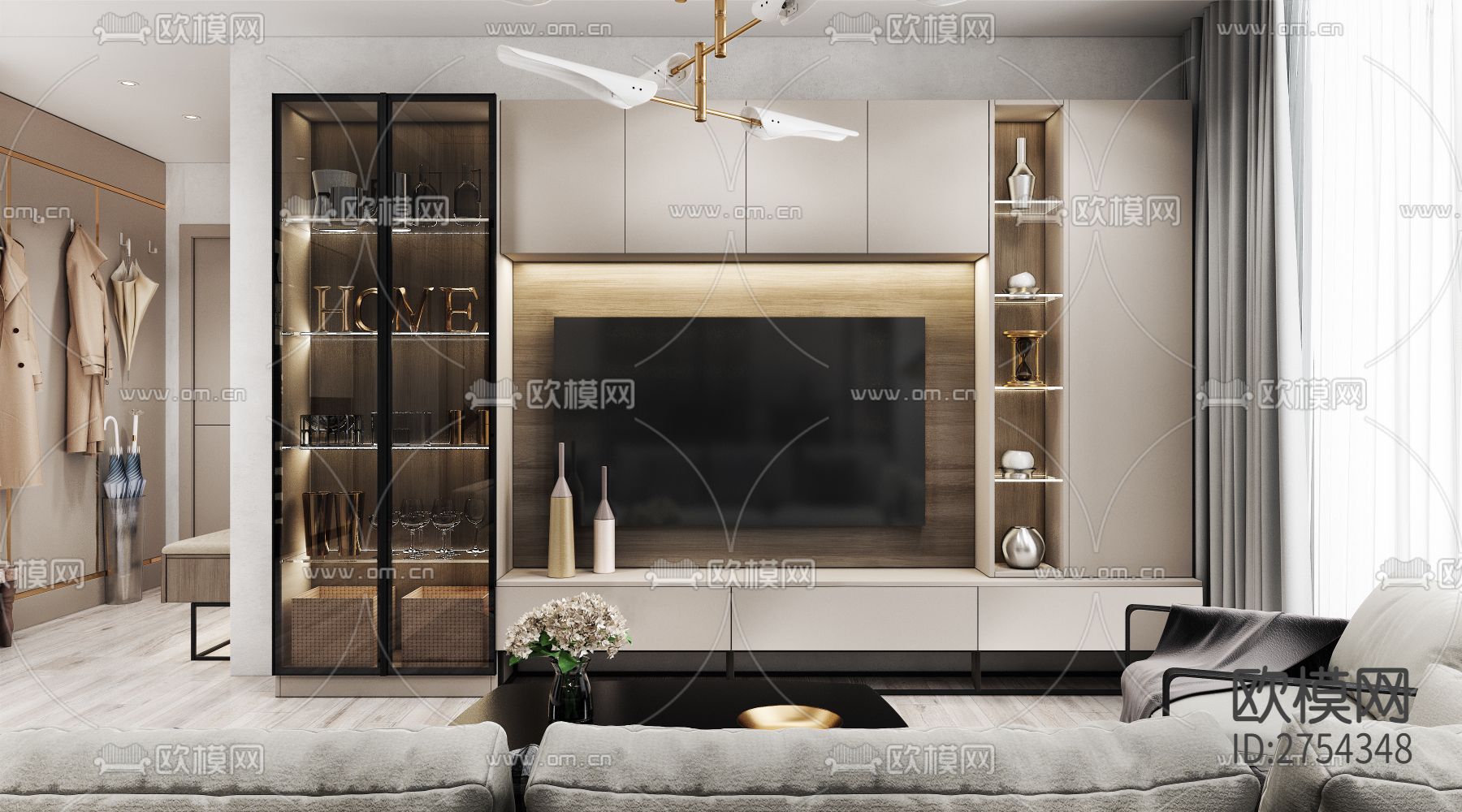 全屋定制CAD施工图下载（渲染图8）