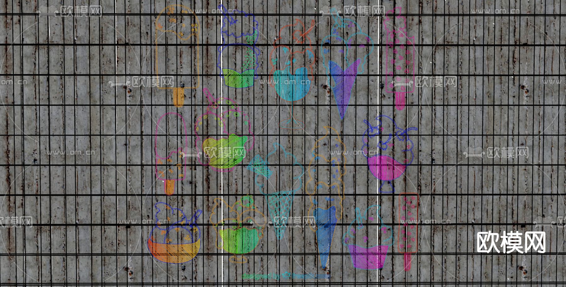 霓虹灯su模型下载（渲染图2）