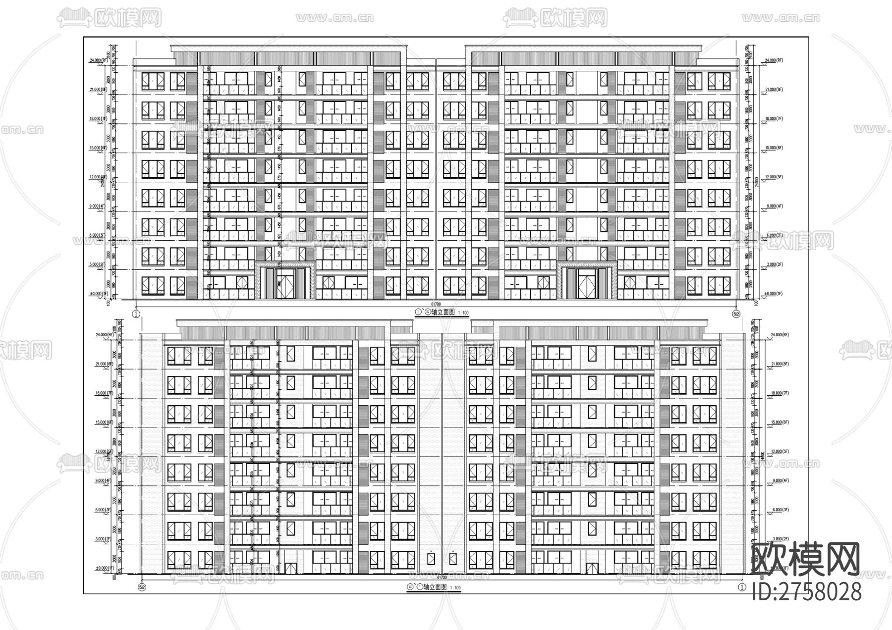 中建?濱江星城CAD施工圖下載（渲染圖4）
