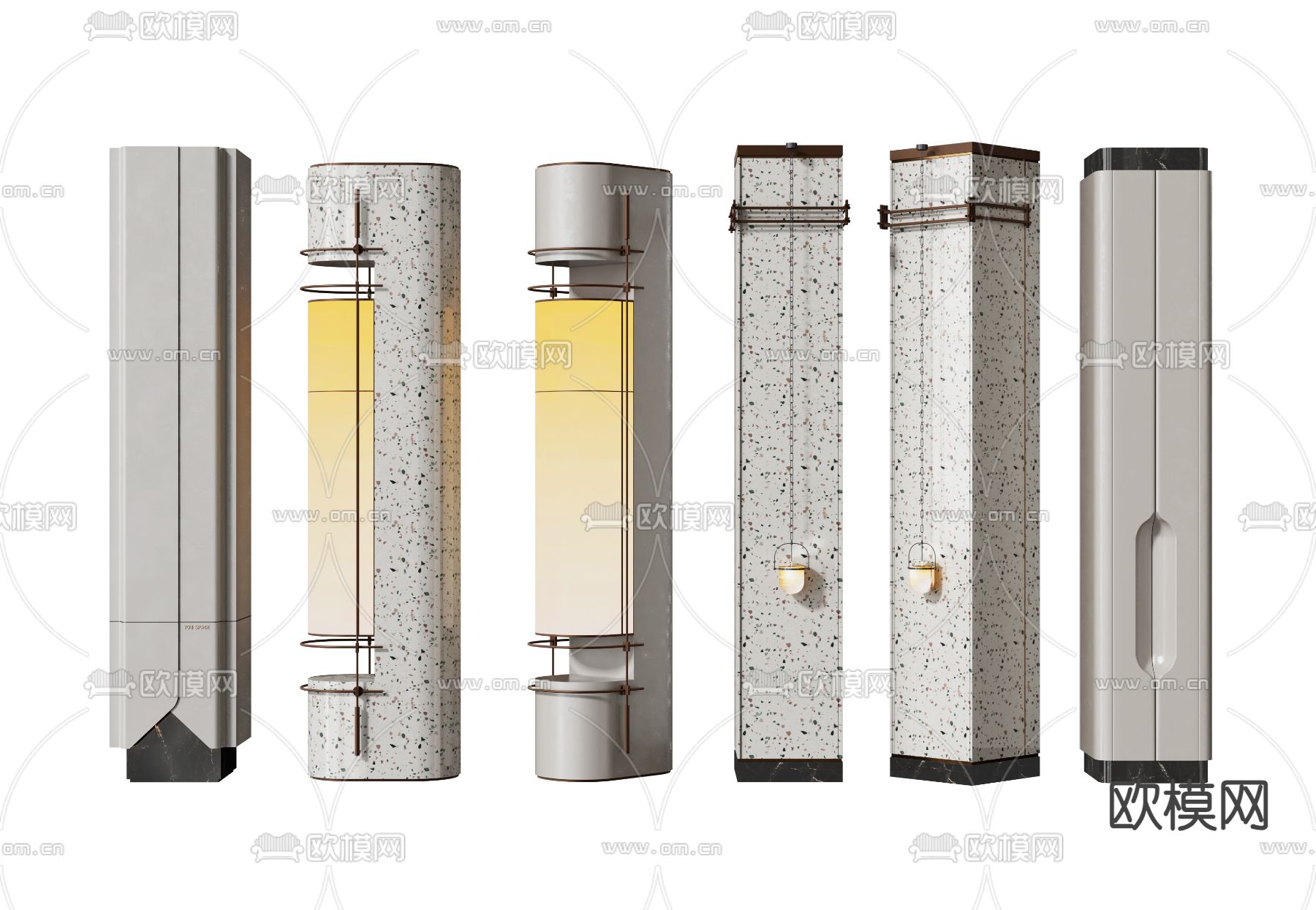 异形柱子 灯柱su模型下载（渲染图1）