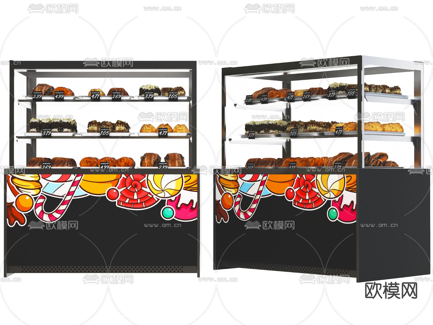 现代面包柜su模型下载（渲染图1）
