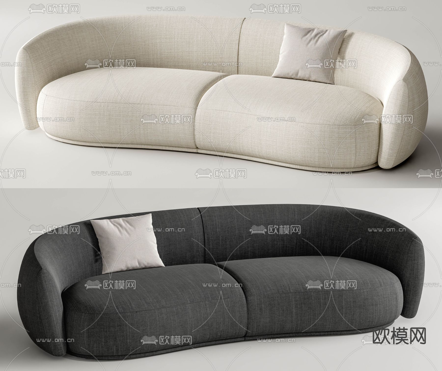 Moroso 弧形沙发 软体沙发3d模型下载