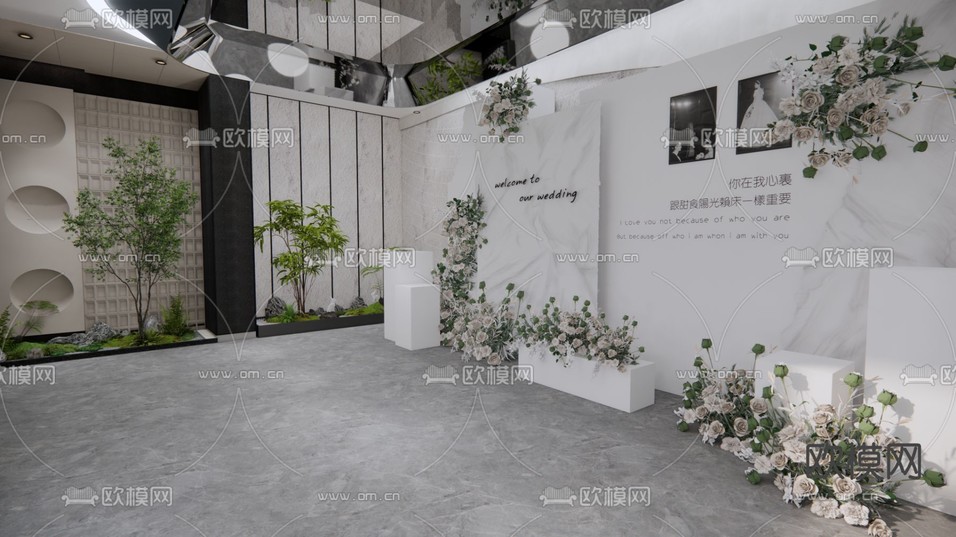 花店 婚礼婚庆店su模型下载(渲染图1)