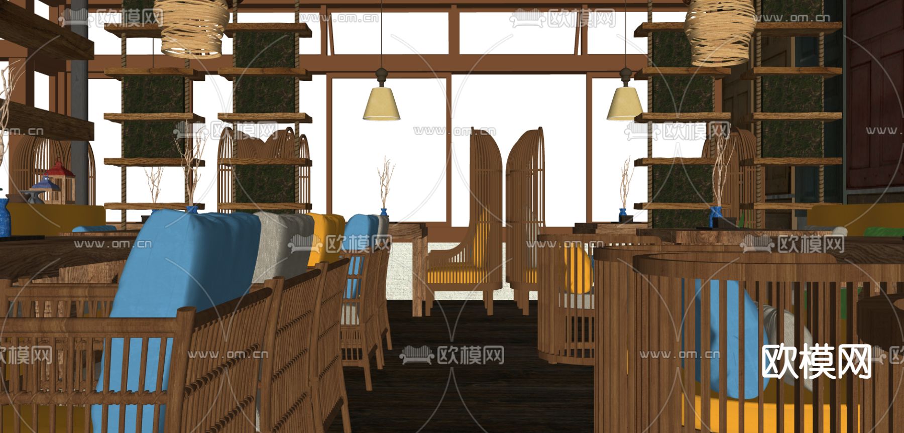 中餐厅su模型下载（渲染图4）