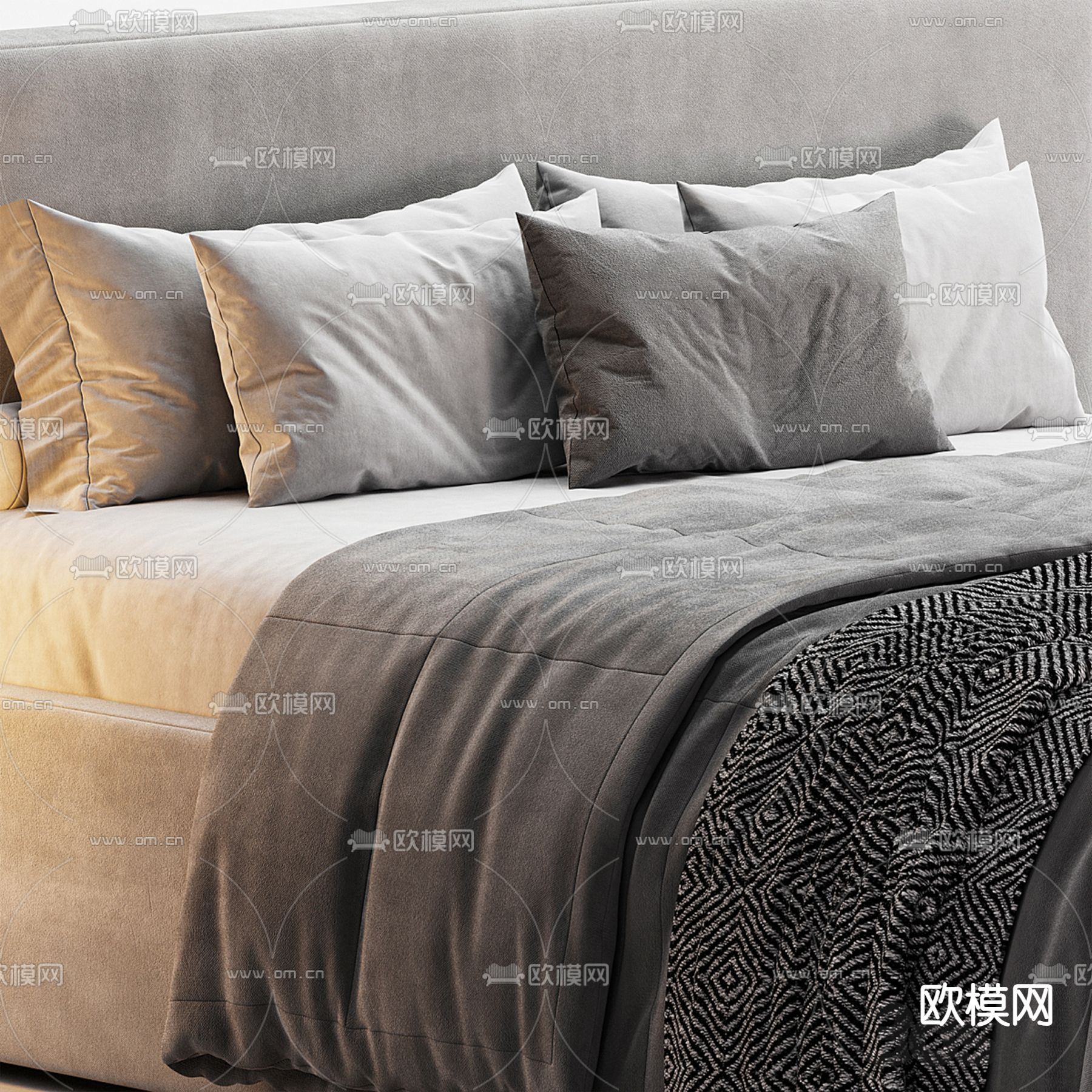 Meridiani 双人床3d模型下载（渲染图3）