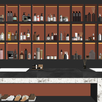  卫浴用品 化妆品 洗刷用品su模型 