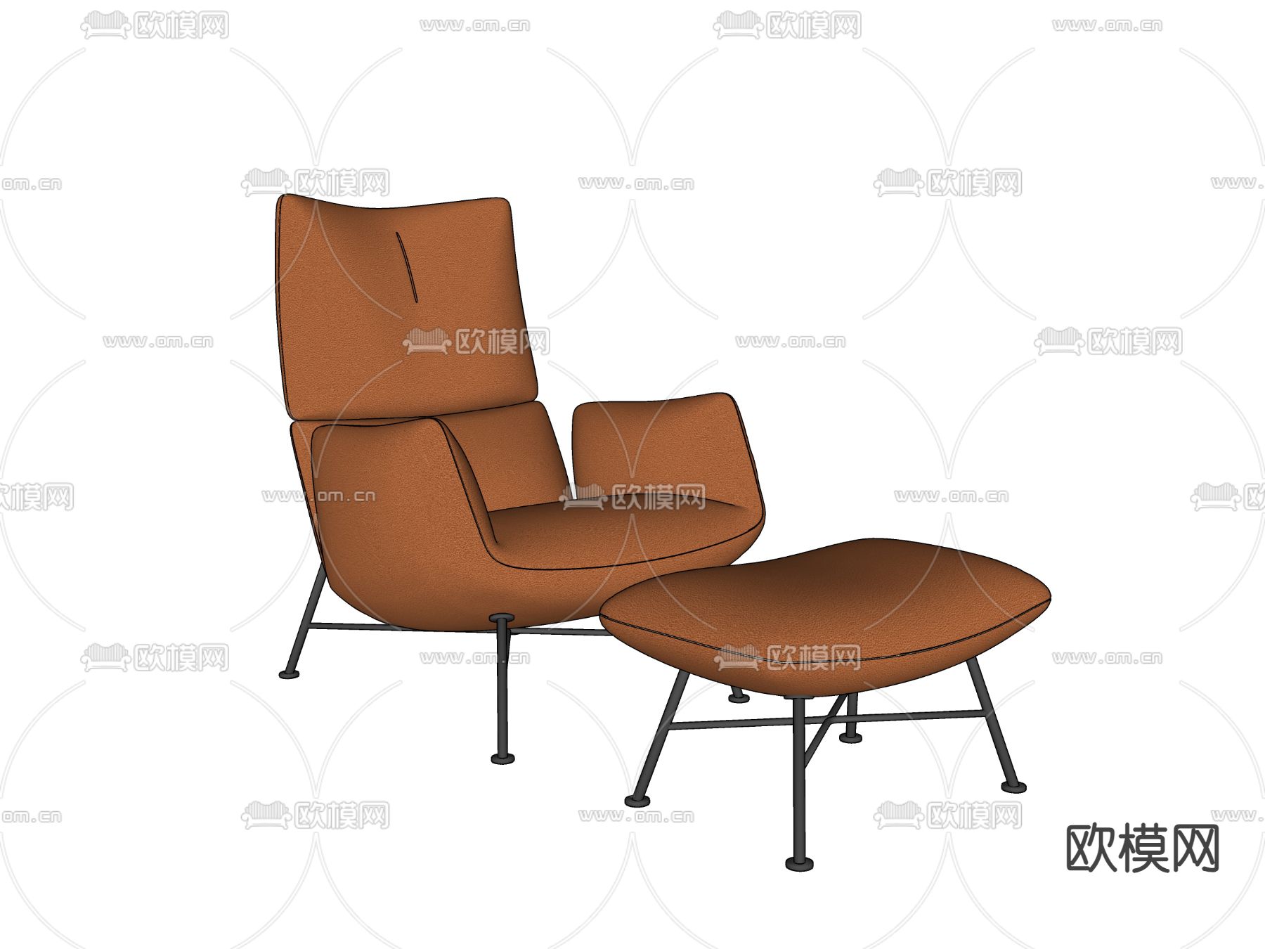 沙发椅 躺椅 脚踏su模型下载（渲染图2）