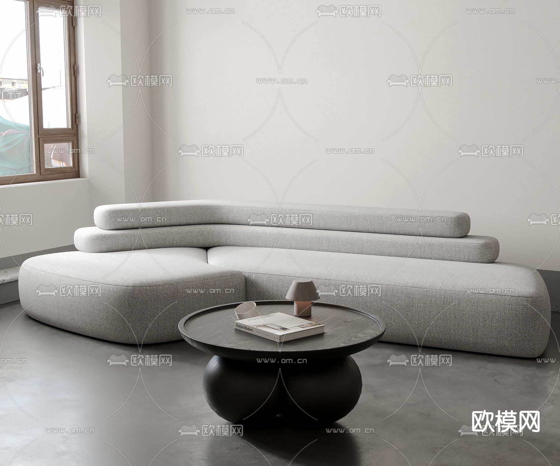 拐角沙发 软体沙发su模型下载（渲染图1）