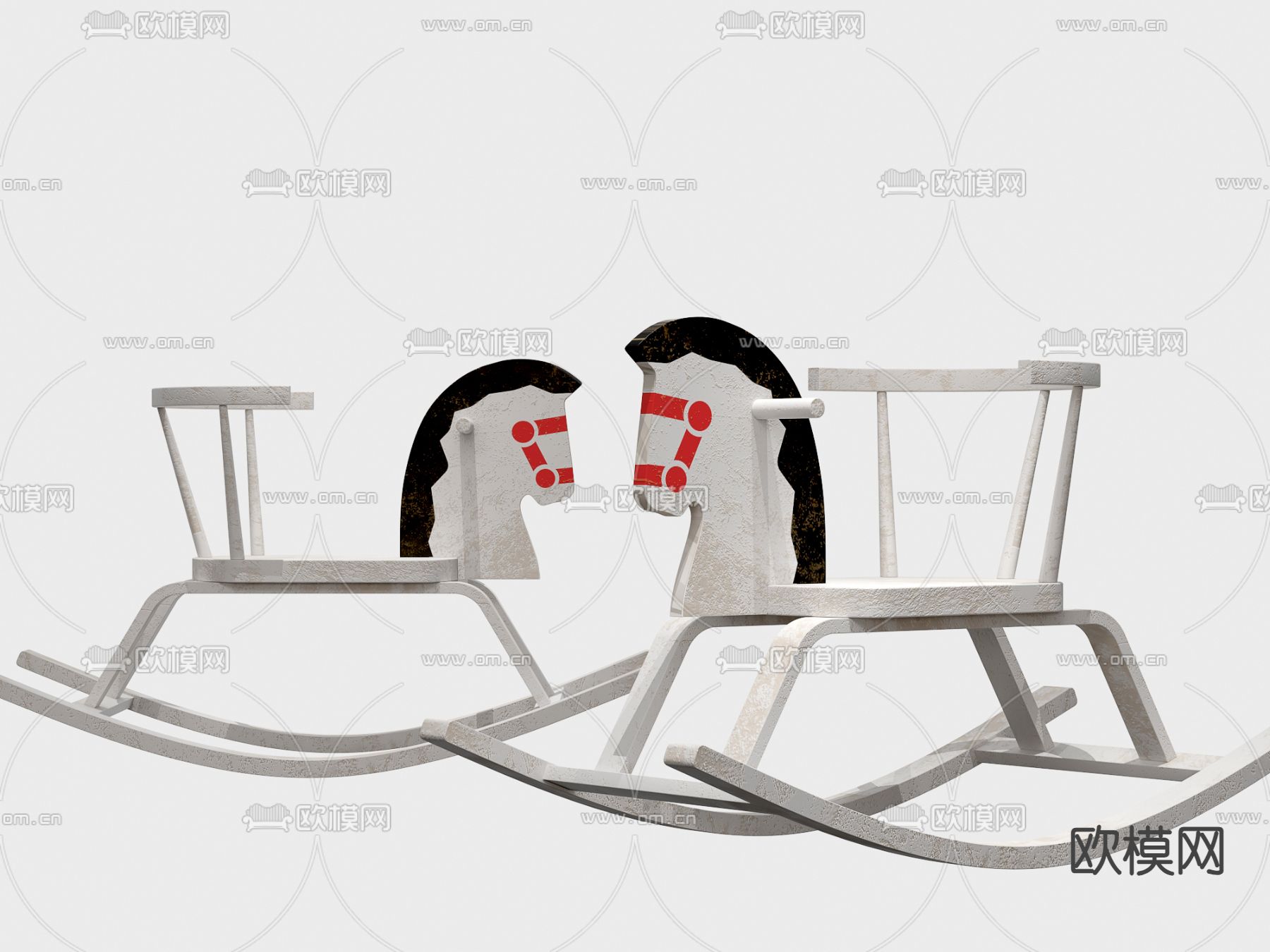 儿童木马 玩具su模型下载（渲染图1）