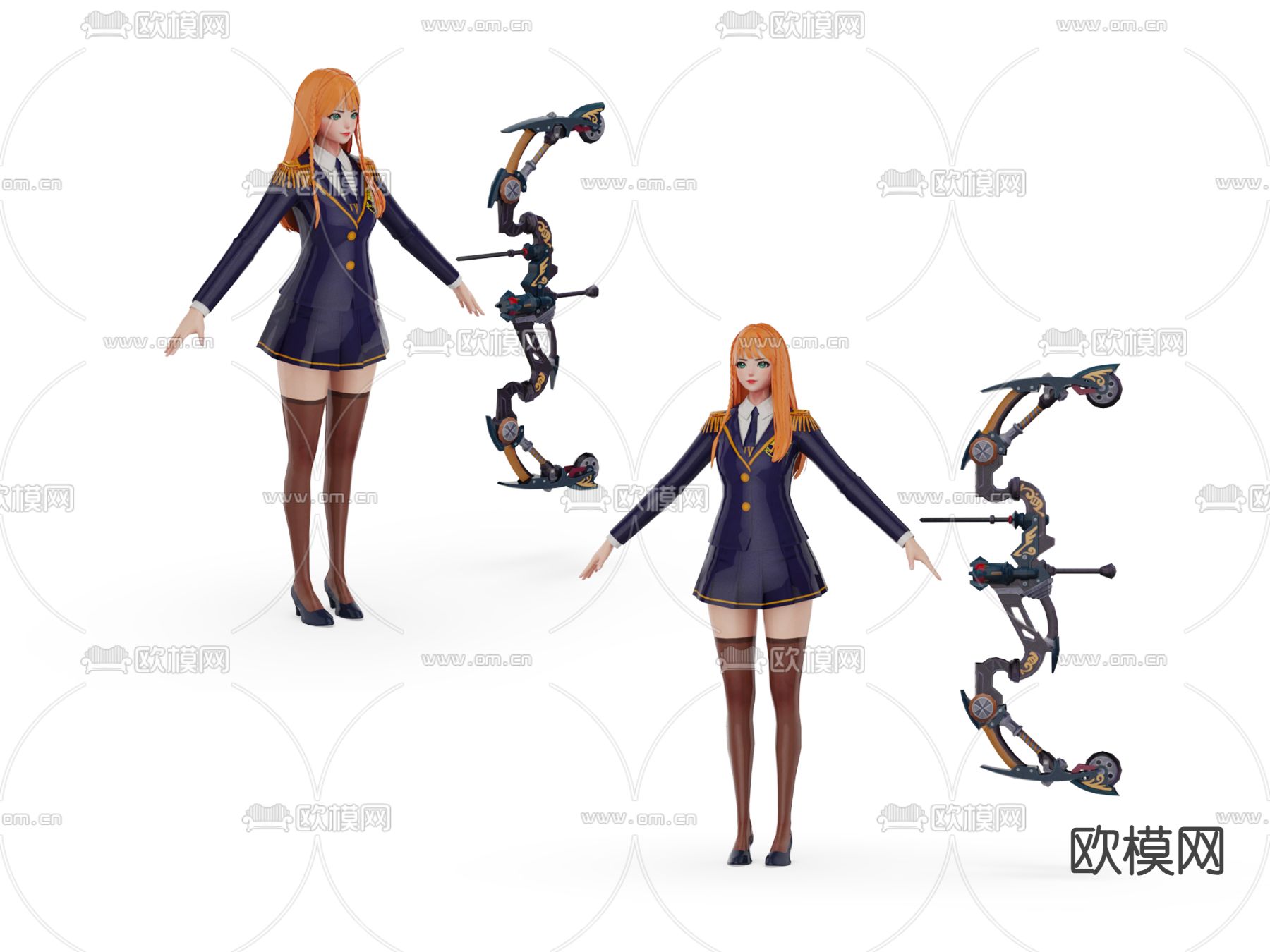 弓箭少女su模型下载（渲染图1）