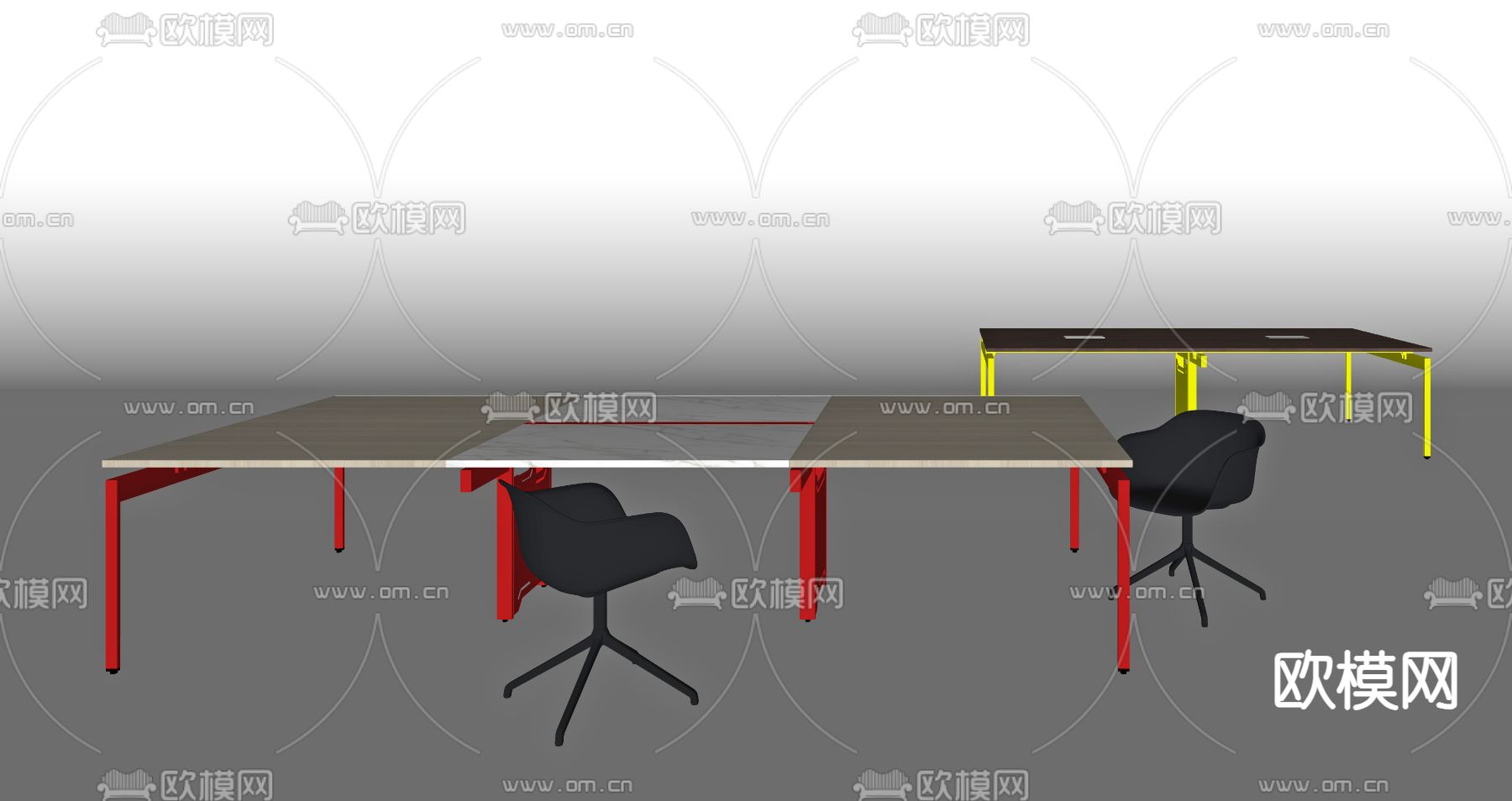 办公桌椅su模型下载（渲染图2）