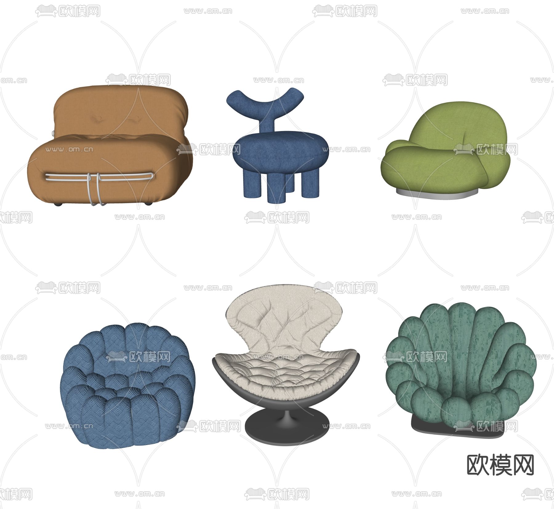 单人沙发 沙发椅su模型下载（渲染图2）